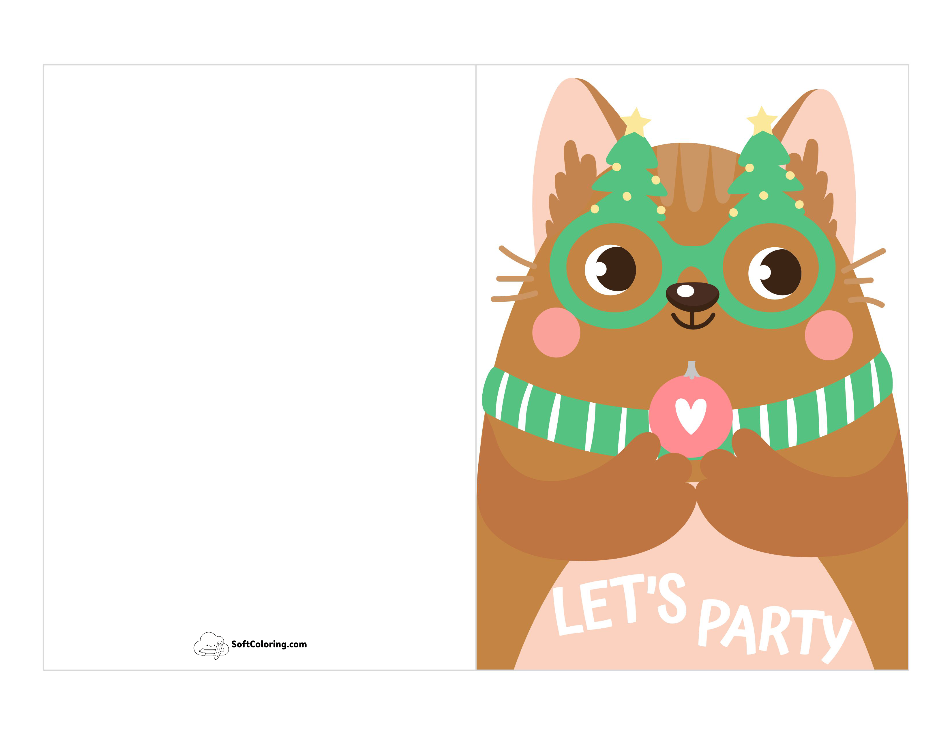 "Let's Party" Cute Xmas Card For Kids