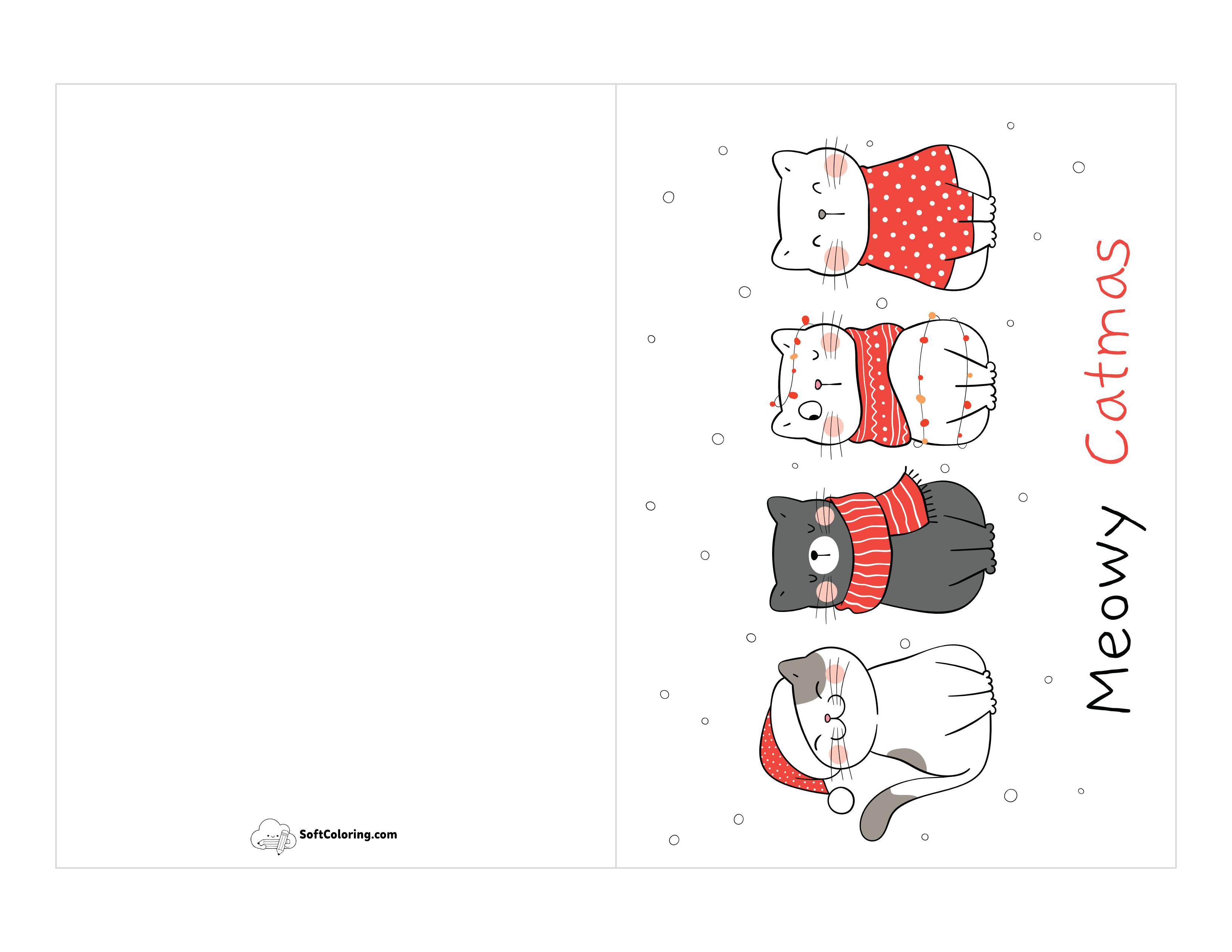 "Meowy Christmas" Cute Christmas Card