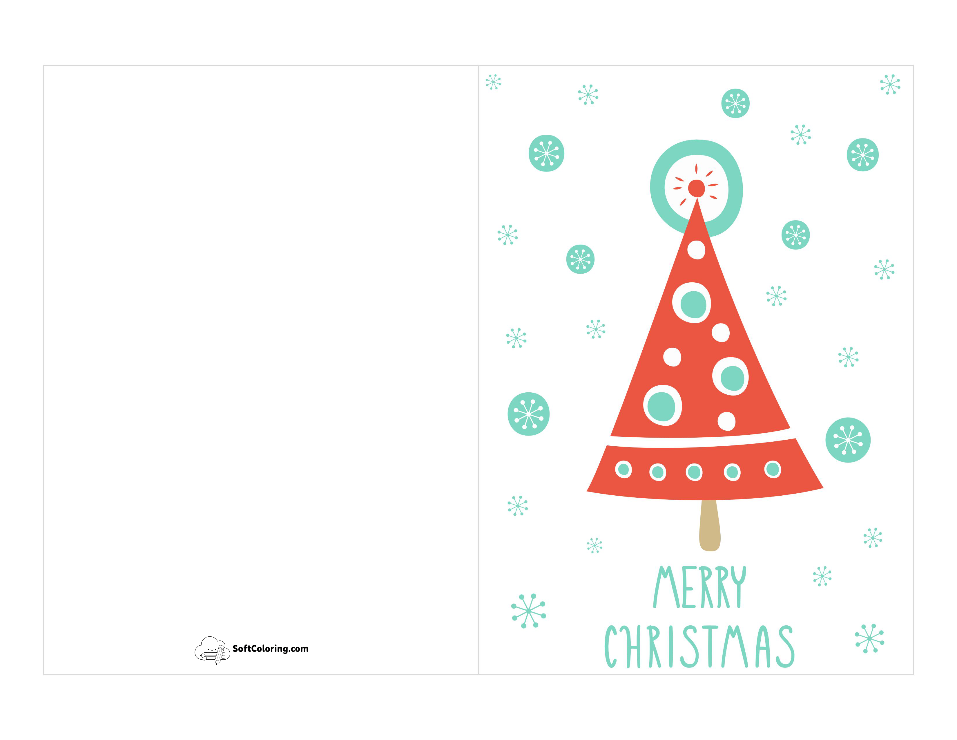 Red/Blue Christmas Card To Print