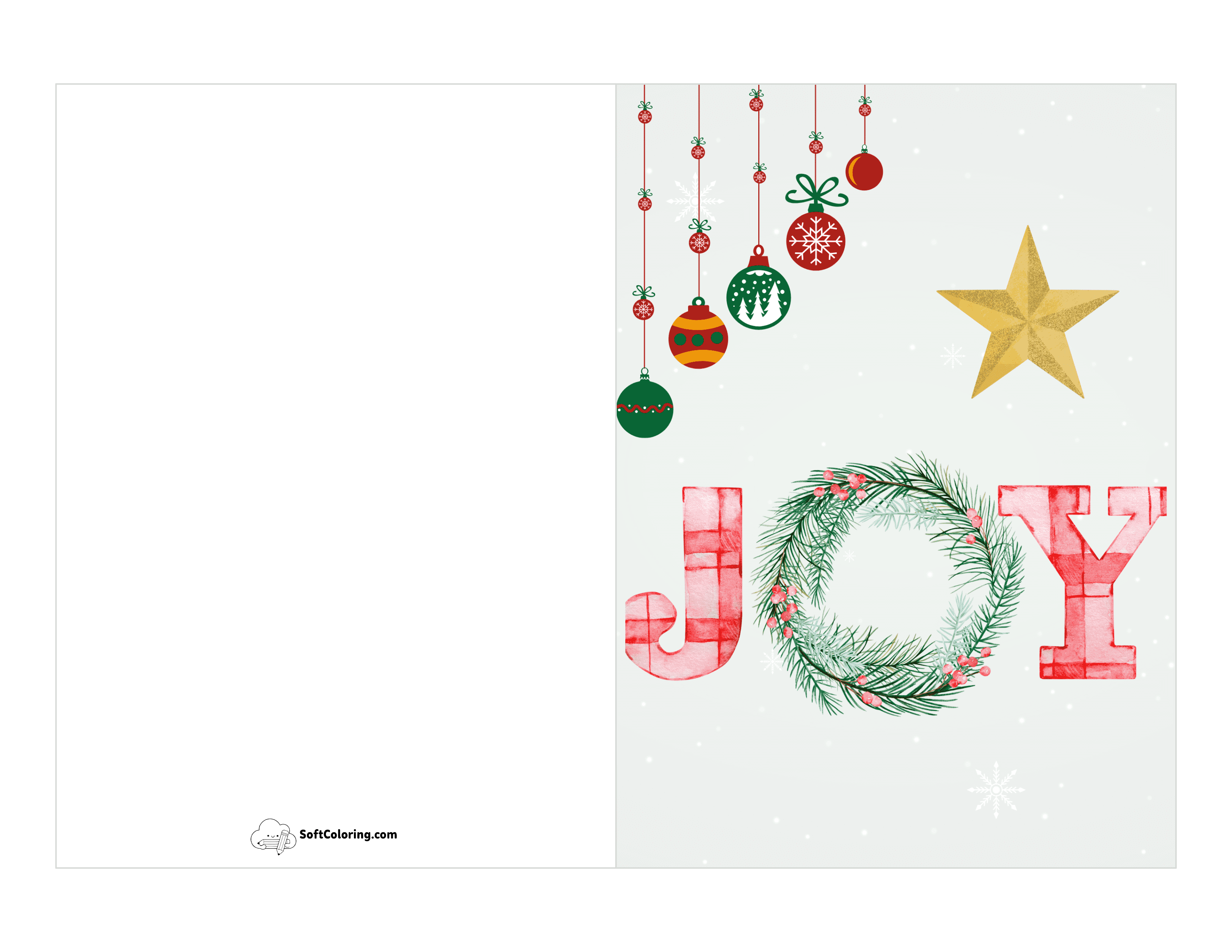 Joy Printable Holiday Seasonal Card
