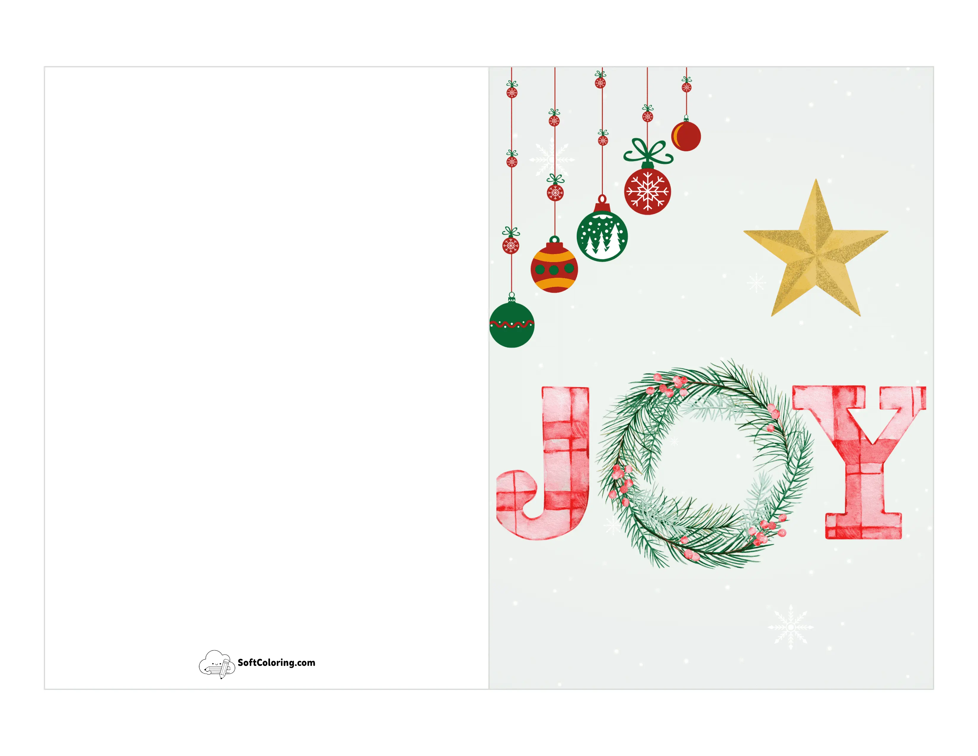 Joy Printable Holiday Seasonal Card