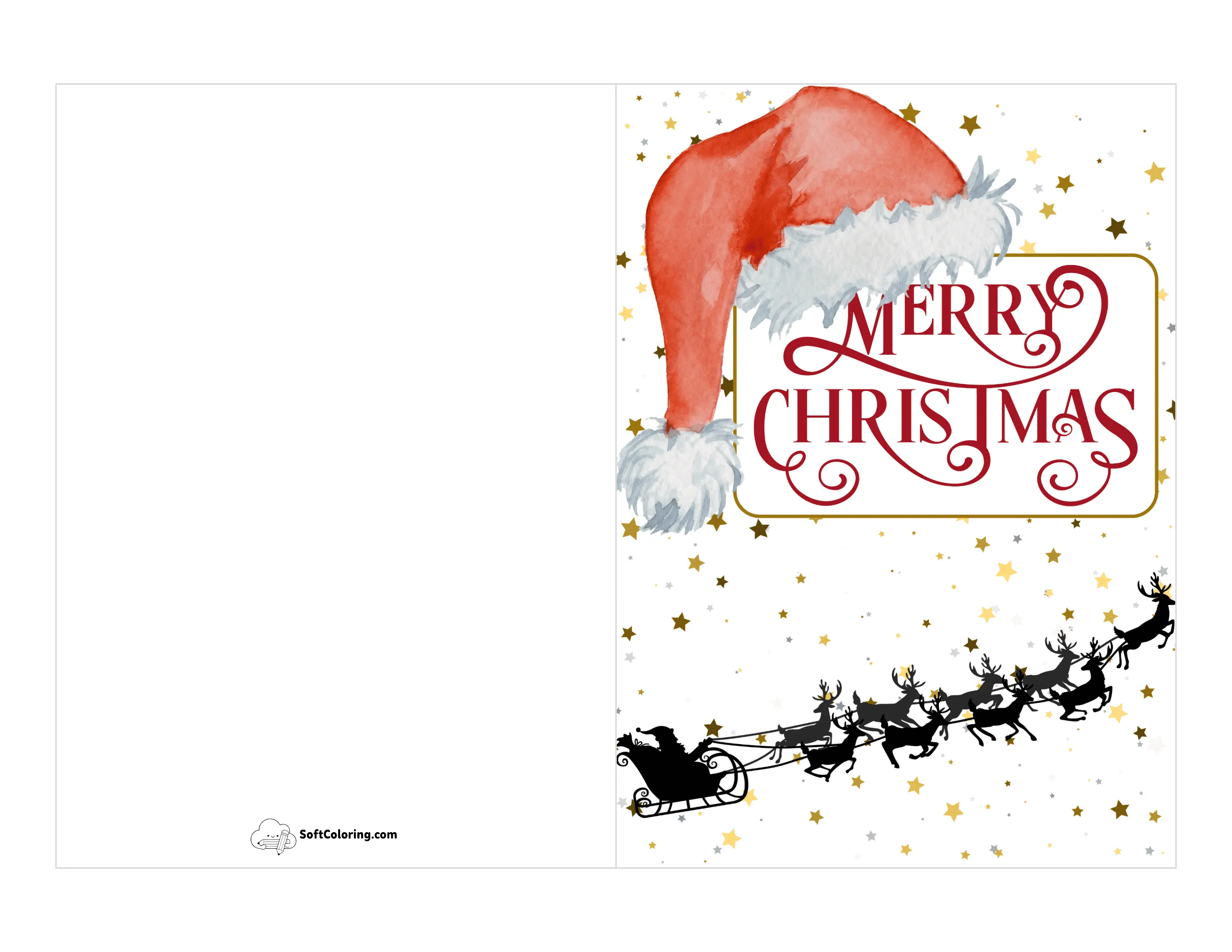Santa's Sleigh Printable Card