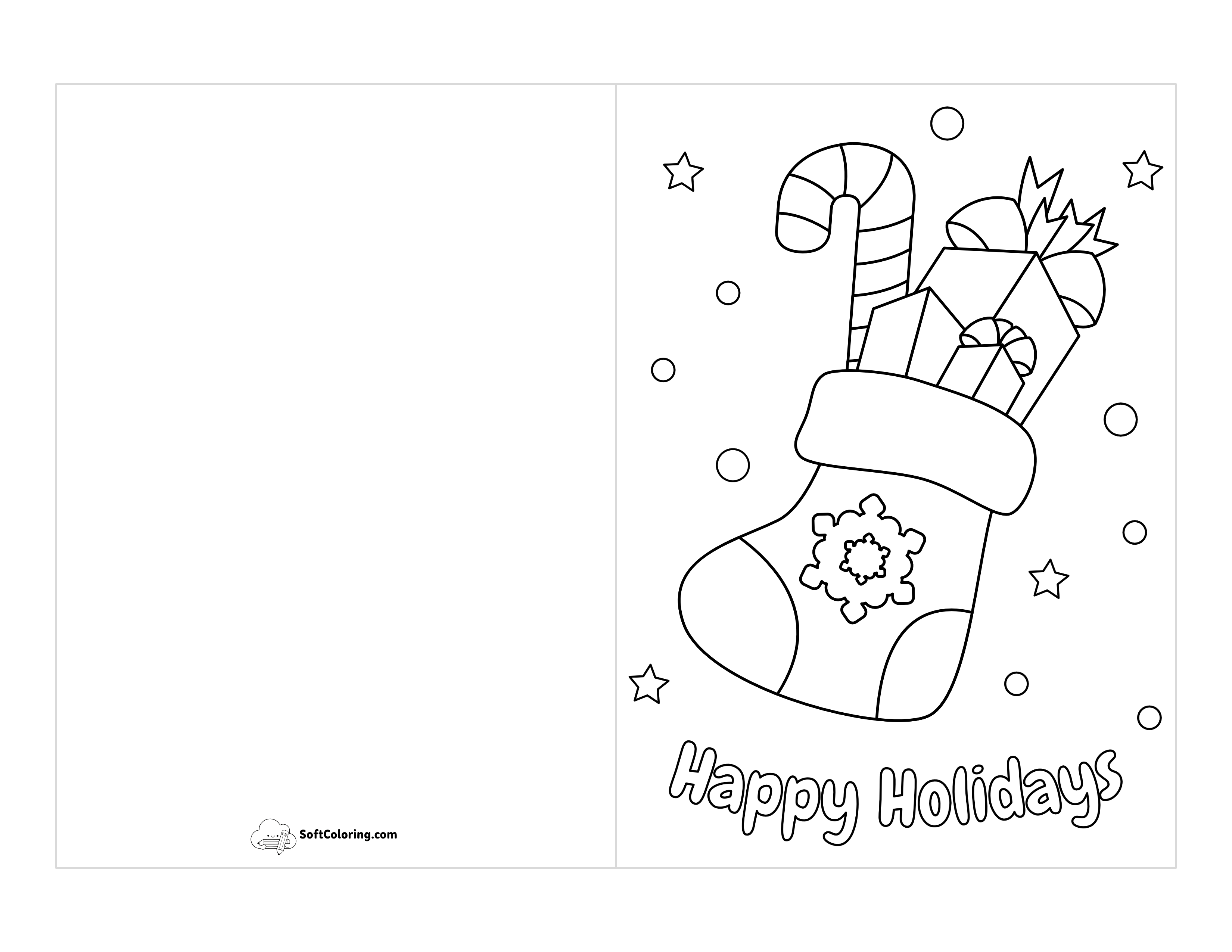 Christmas Card Template To Color