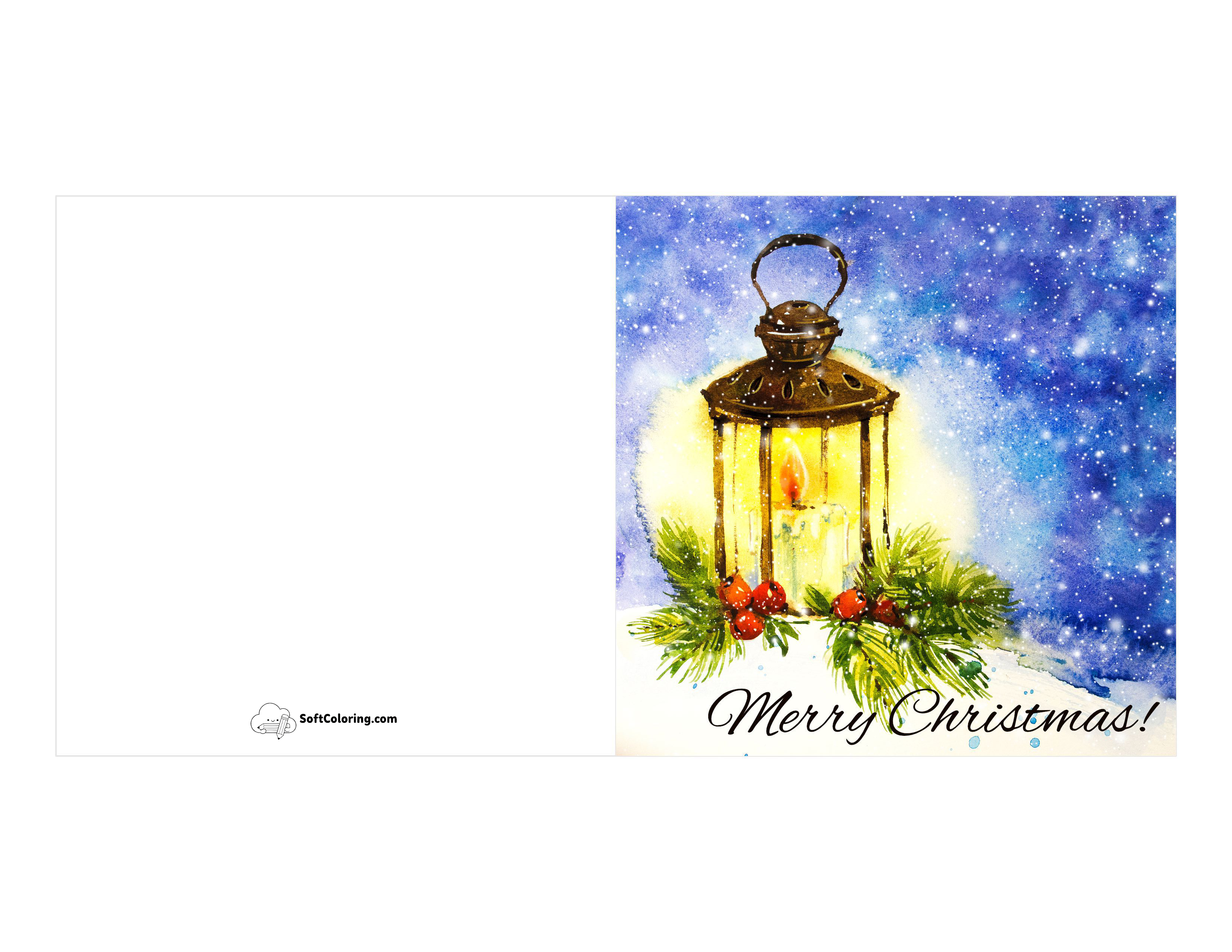 Christmas Lantern Free Christmas Card