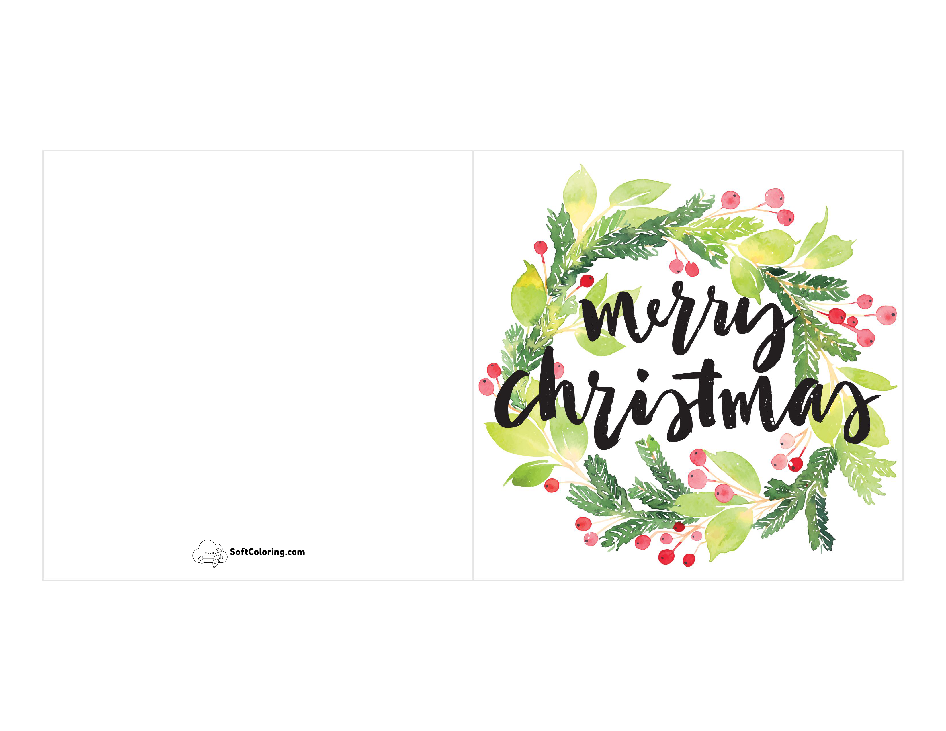 "Merry Christmas" Wreath With Berries