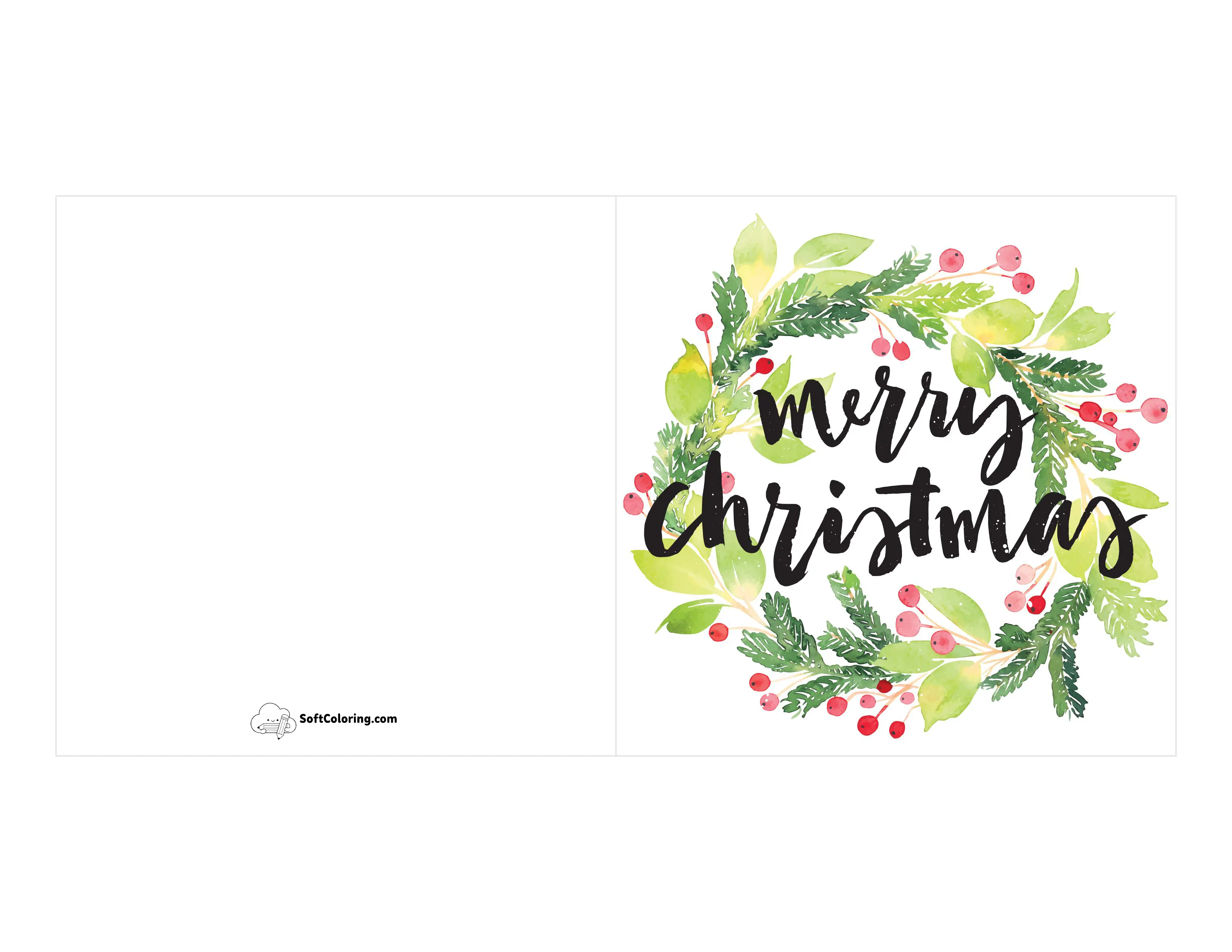 "Merry Christmas" Wreath With Berries