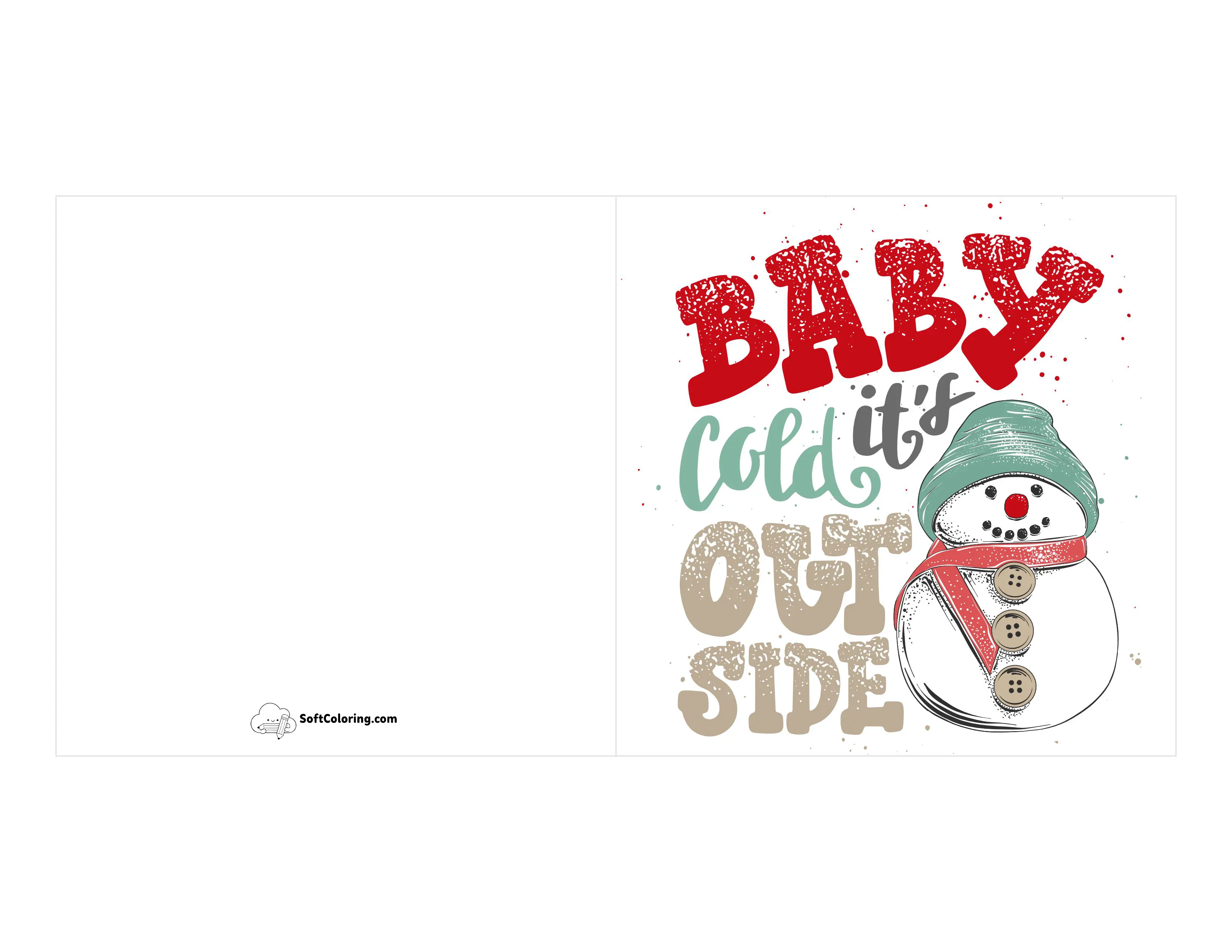 Cute Snowman Card For Kids