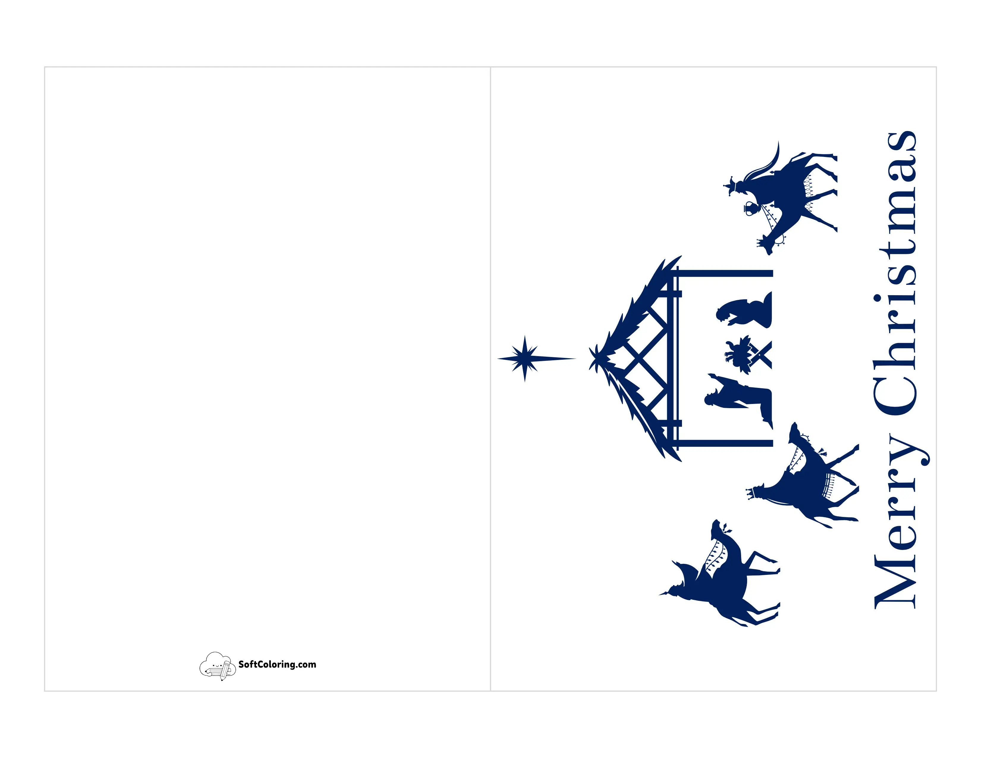 Three Kings Christian Christmas Card To Print