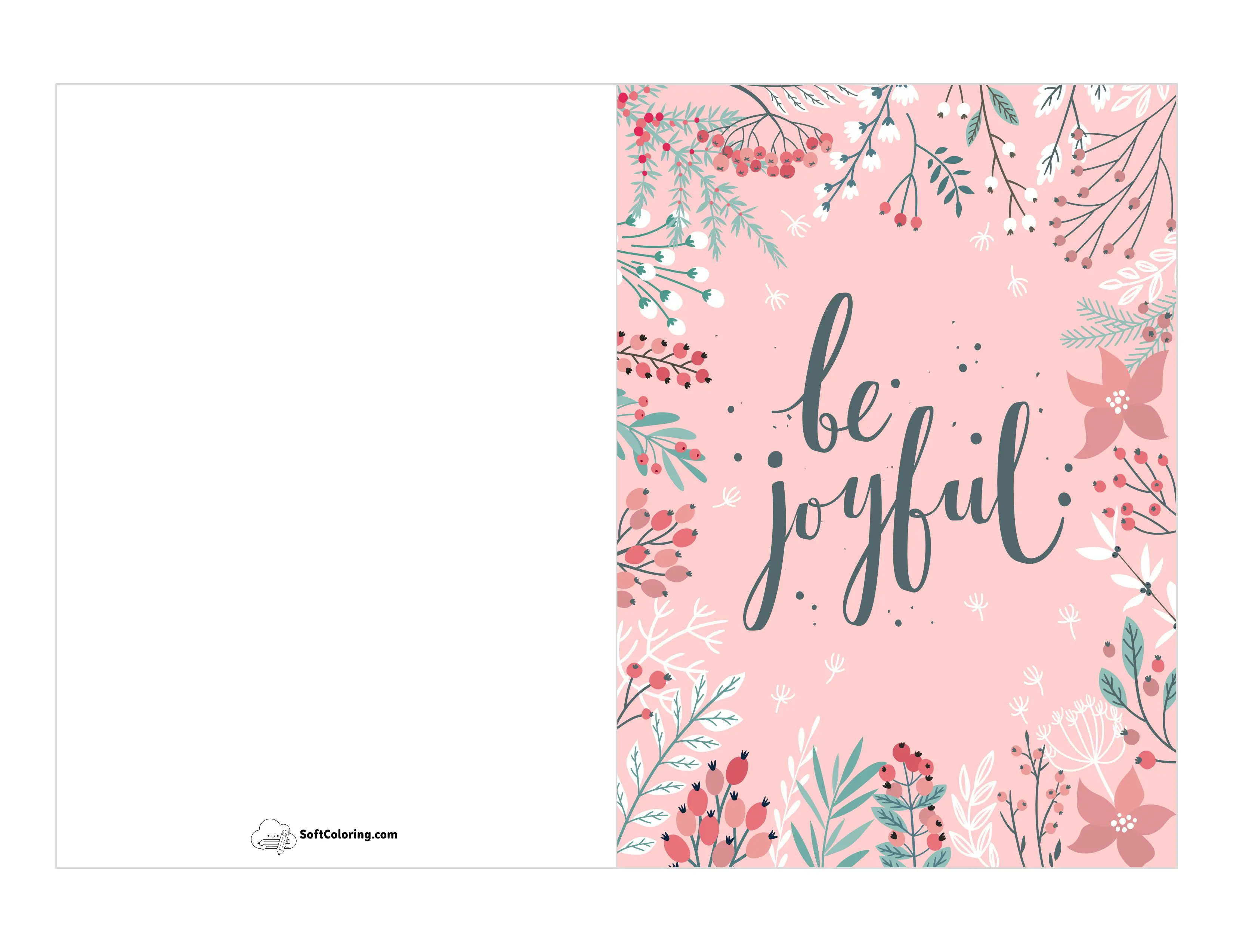 "Be Joyful" Botanical Christmas Card
