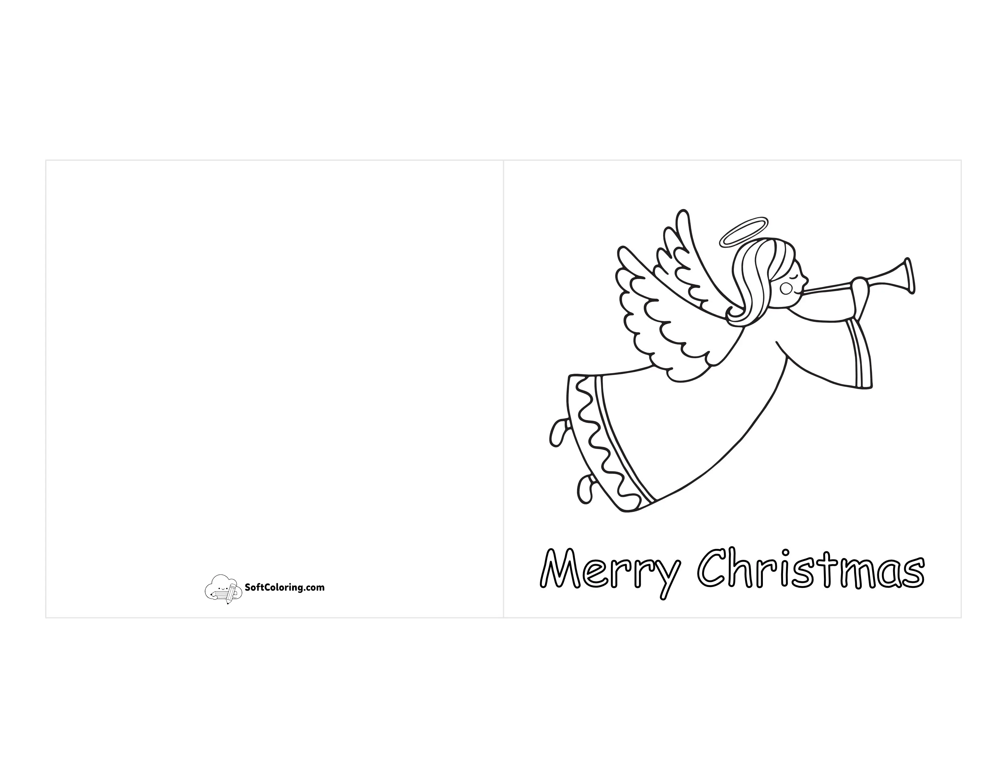 Christmas Card To Color - Angel