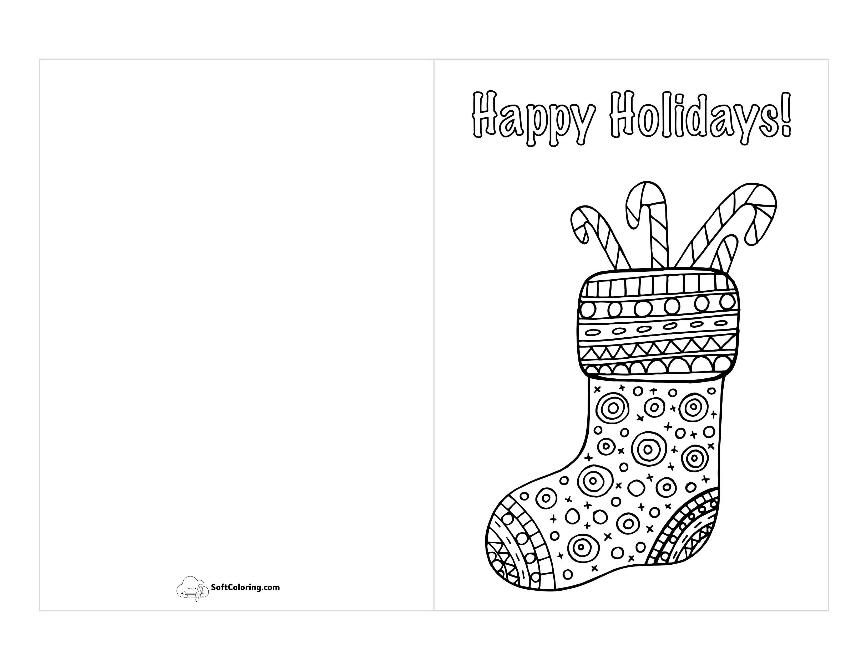 Xmas Card To Color - Stocking