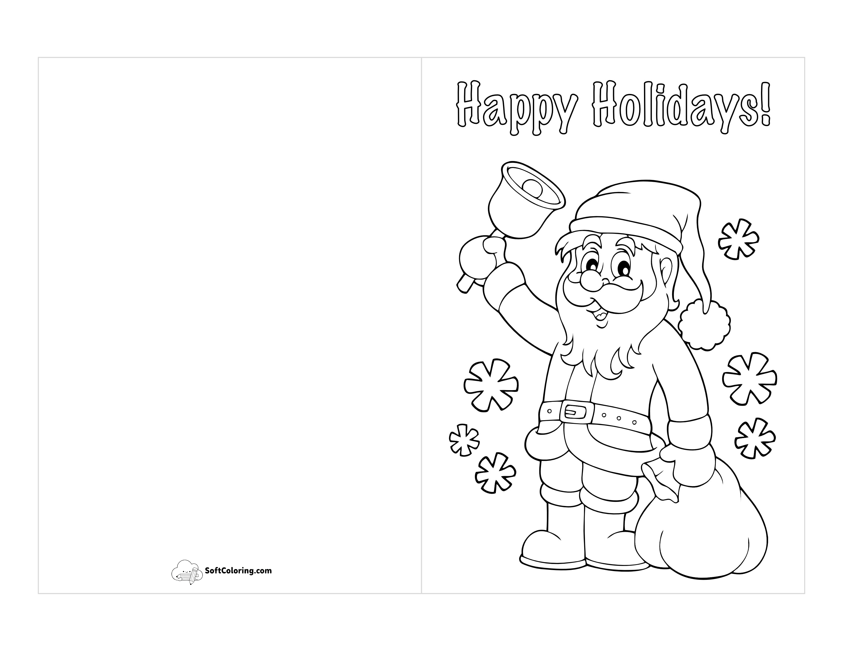 Christmas Card To Color - Santa