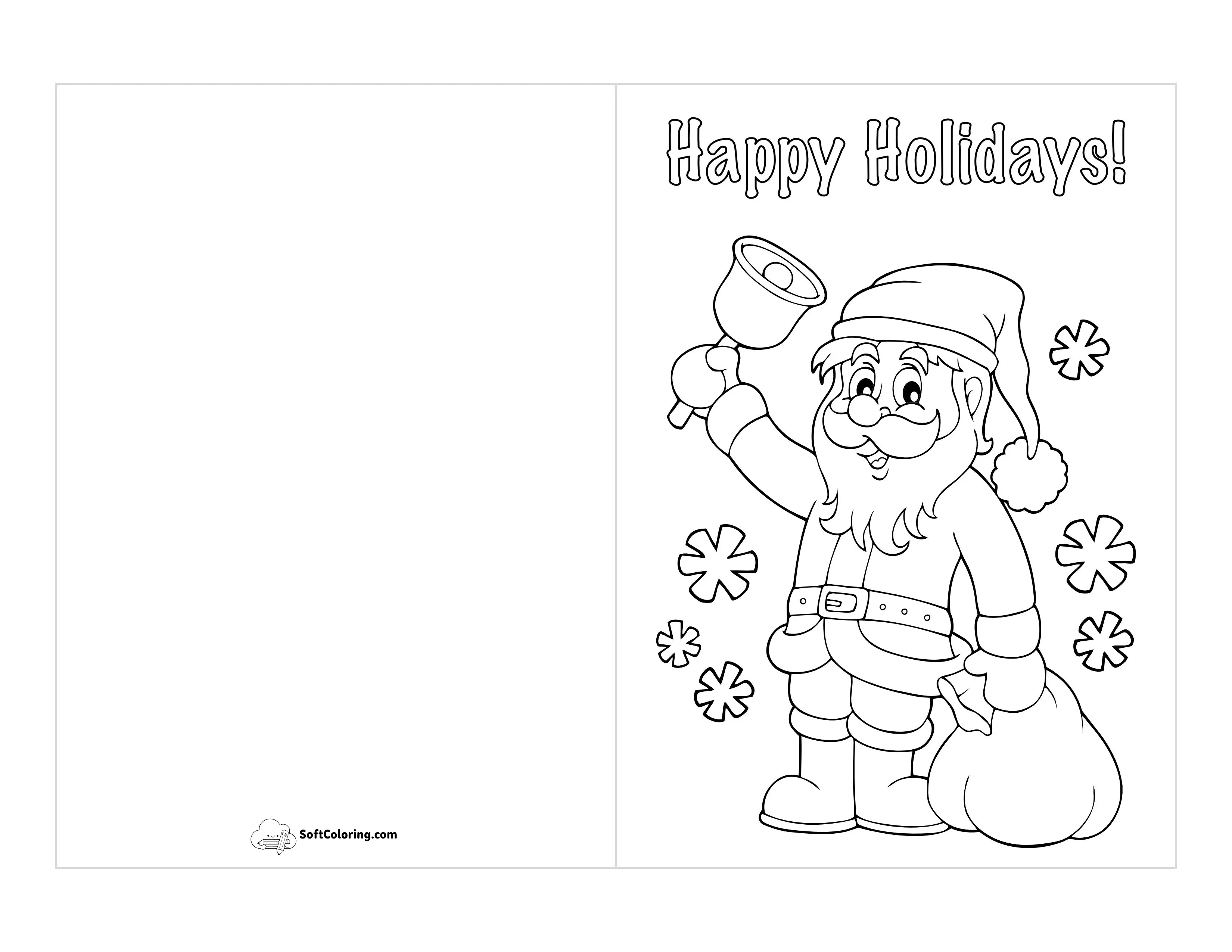 Christmas Card To Color - Santa