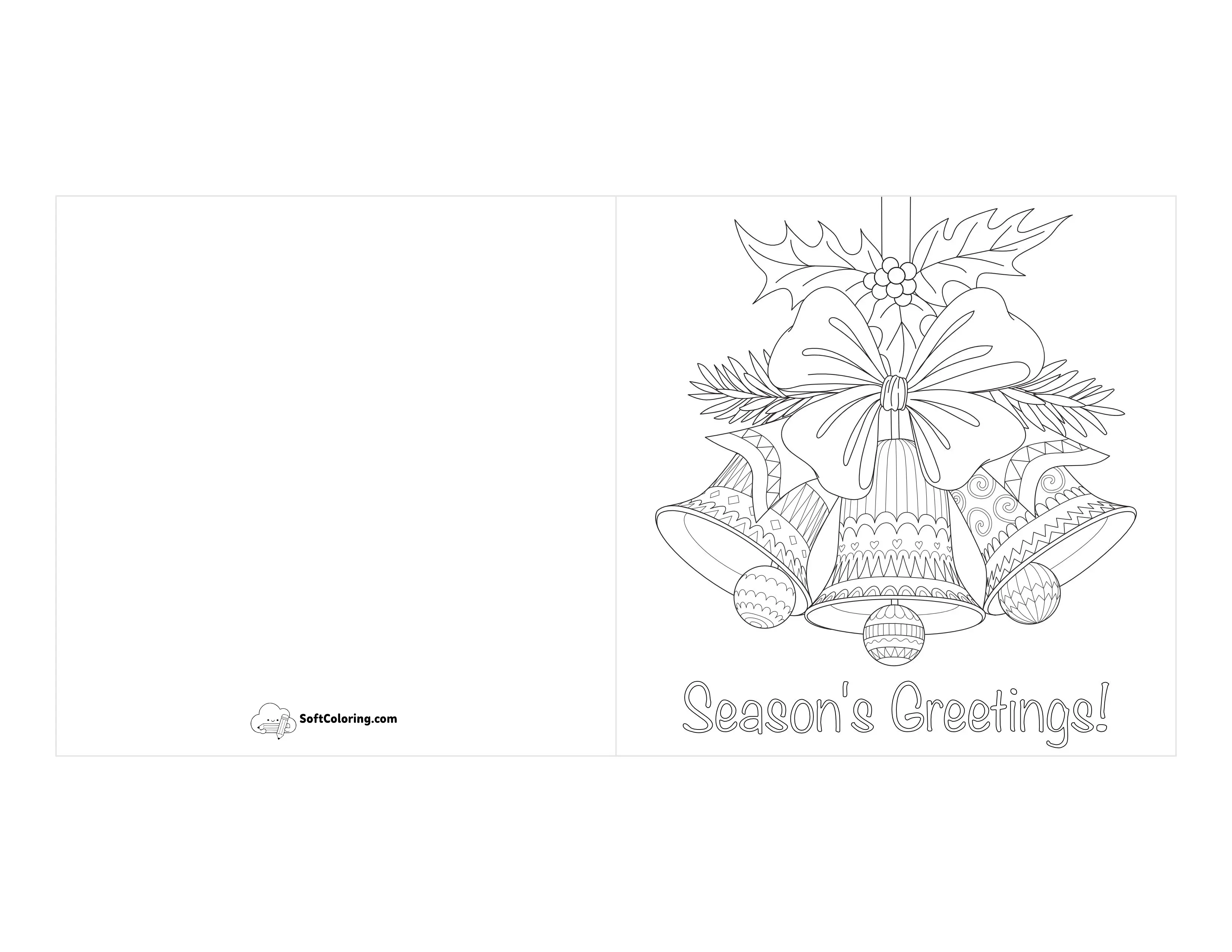 Christmas Coloring Card - Christmas Bells