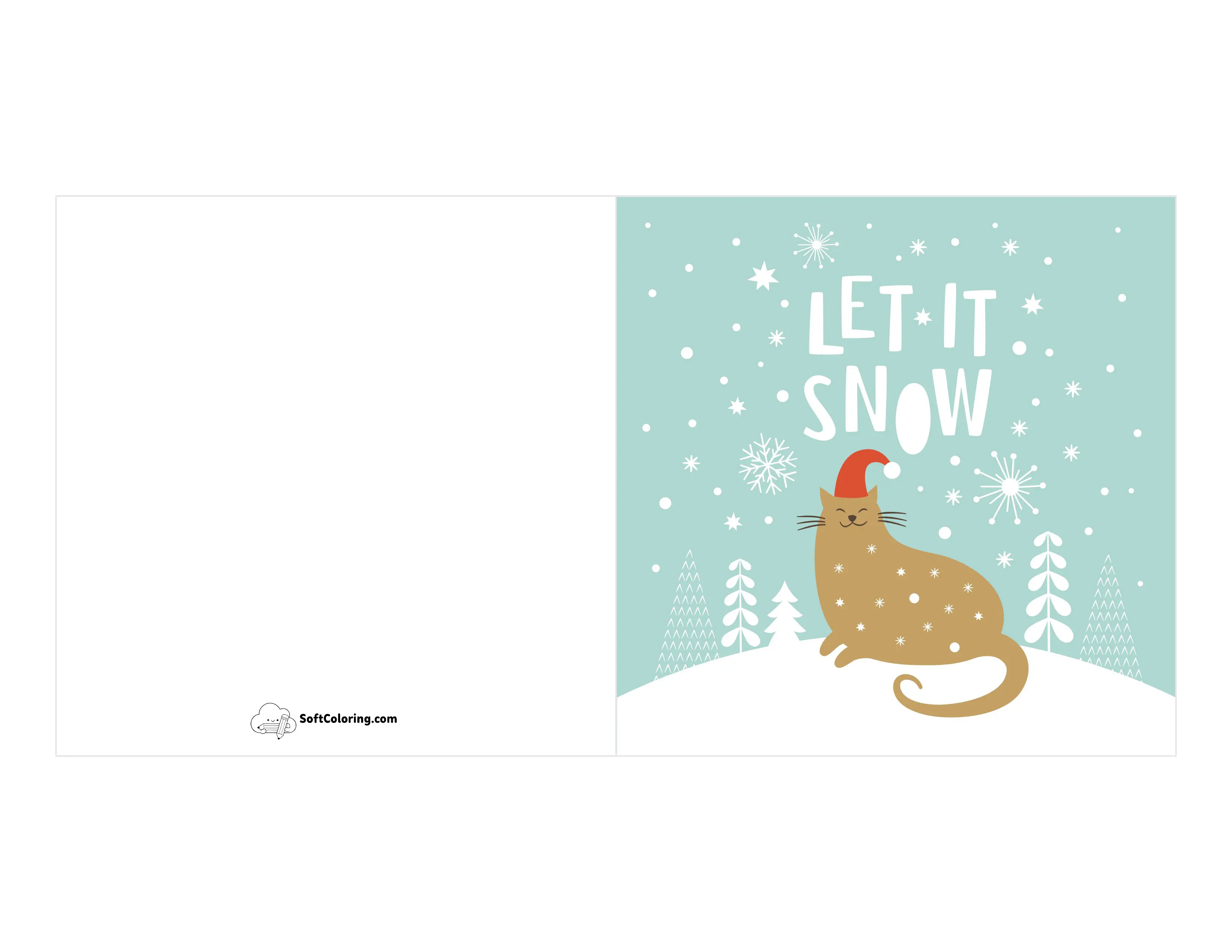 "Let It Snow "Cute Cat Christmas Card
