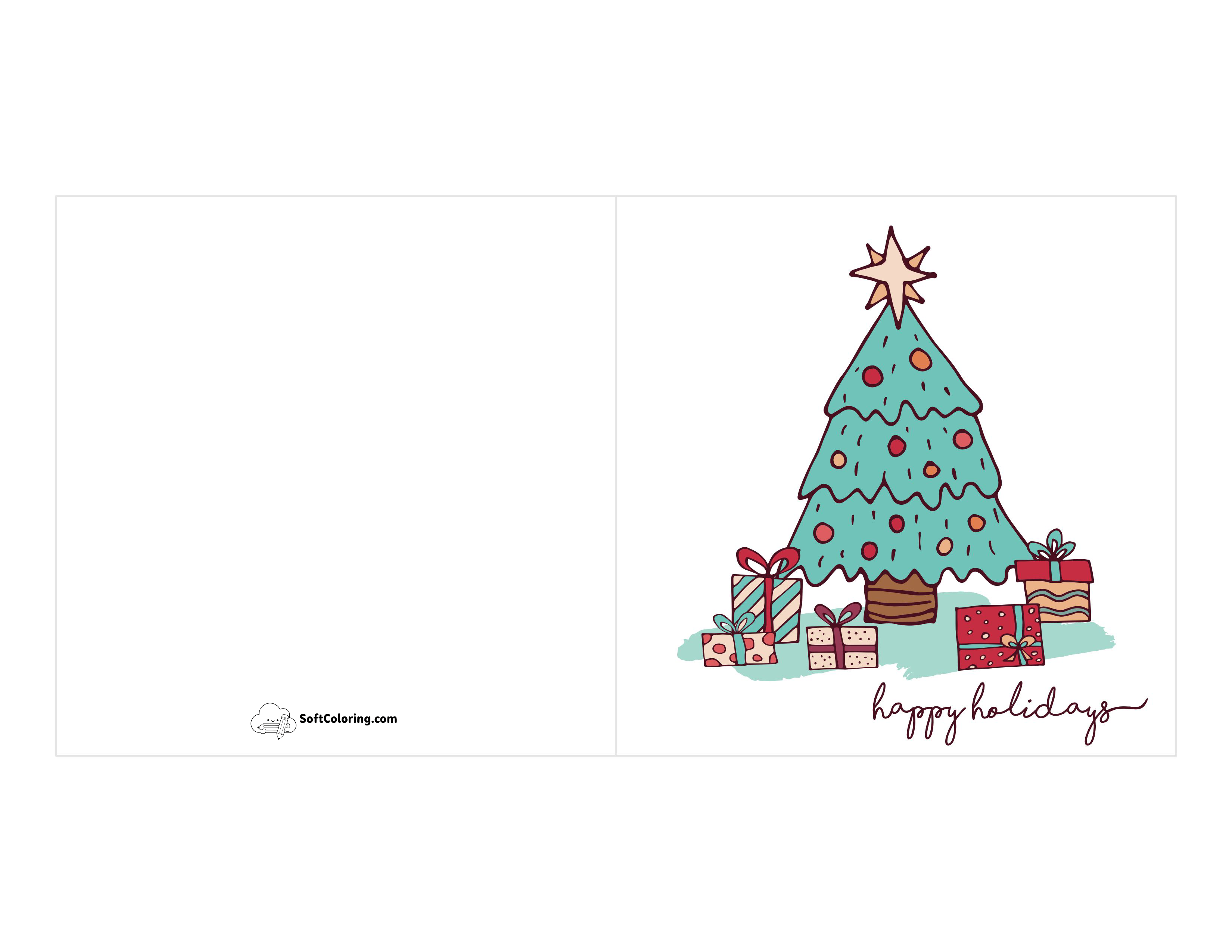 Decorated Christmas Tree Printable Card