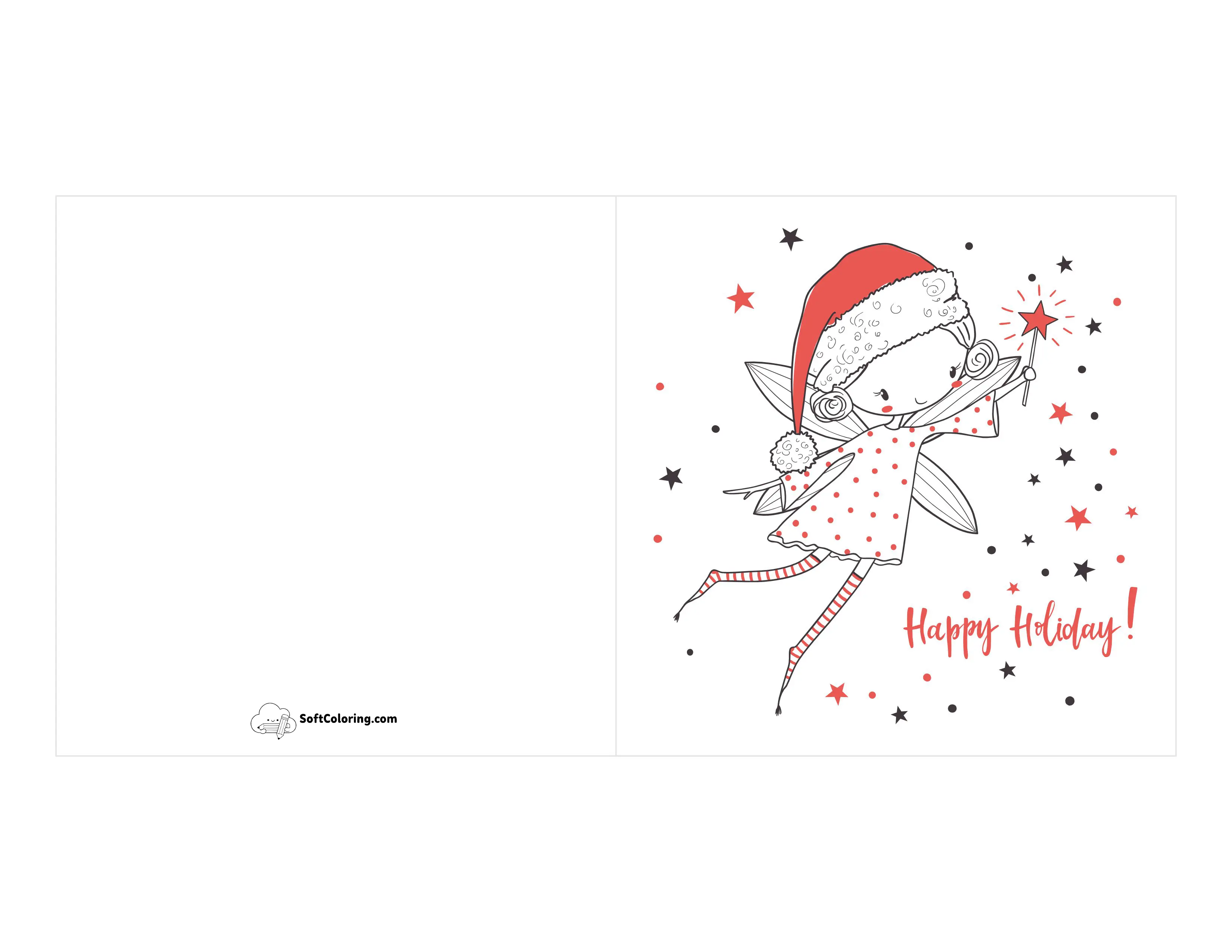 Christmas Fairy Printable Card For Kids