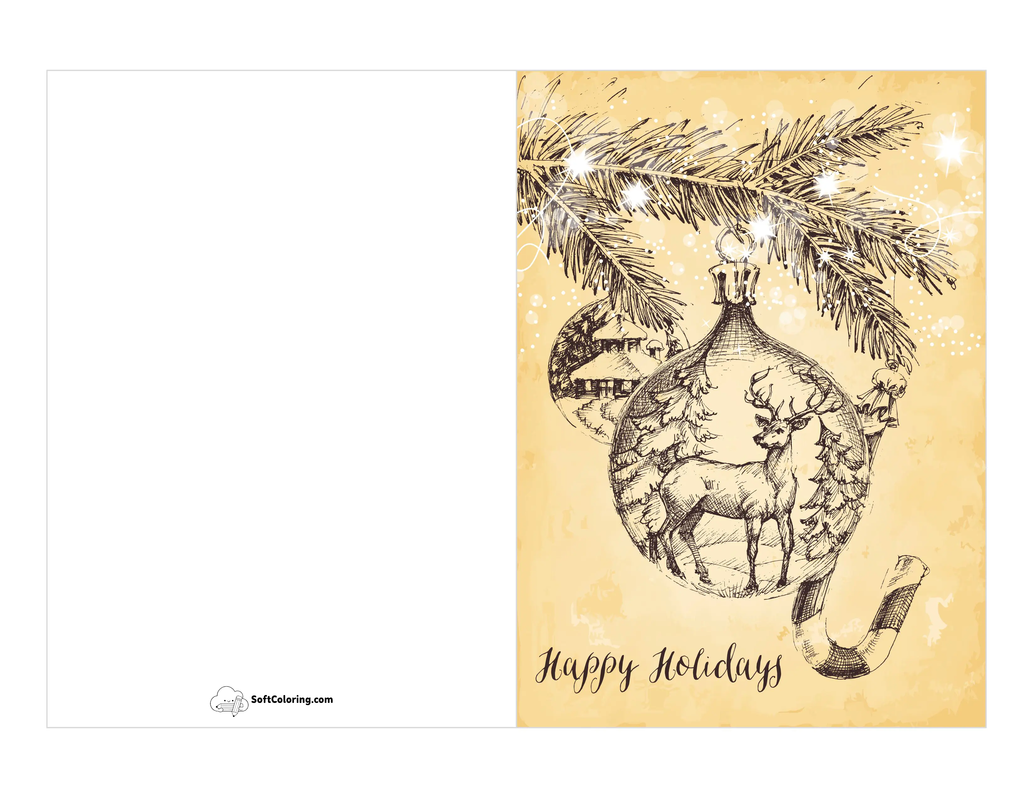 Vintage-Style Christmas Card To Print