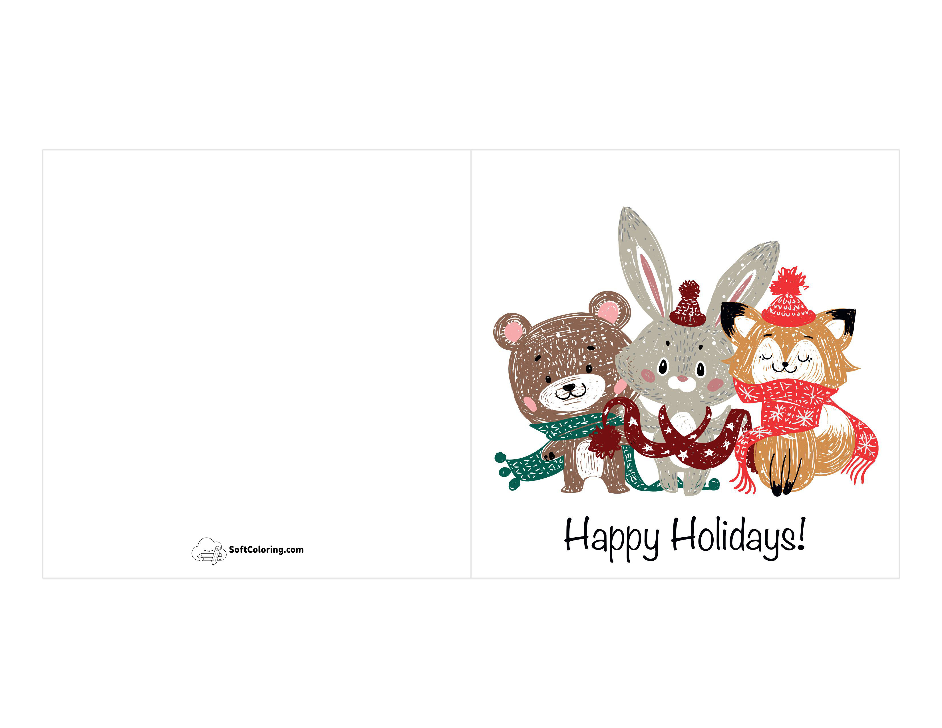 Cute Woodland Animals Printable Card