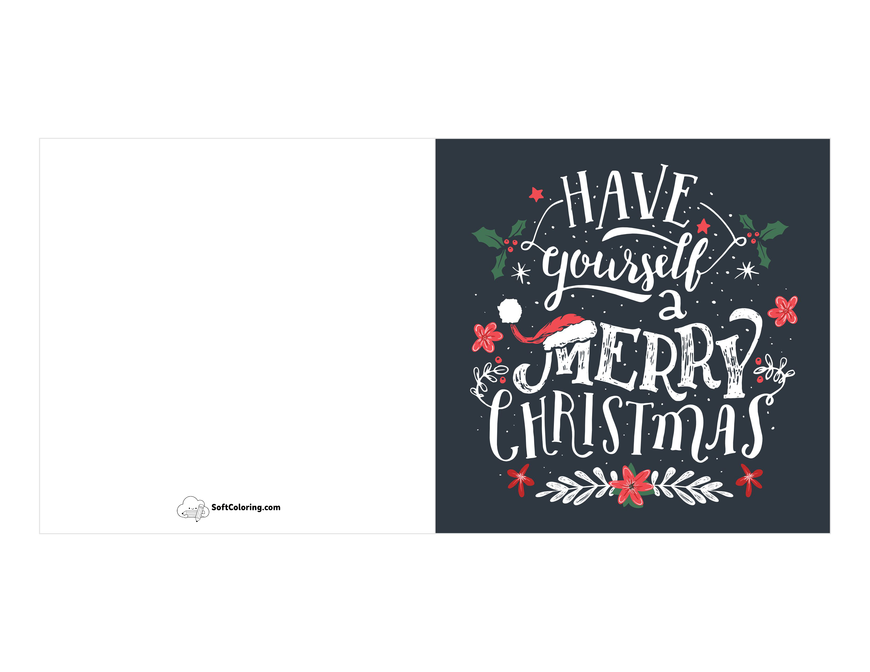 Chalkboard-Style Free Christmas Card To Print