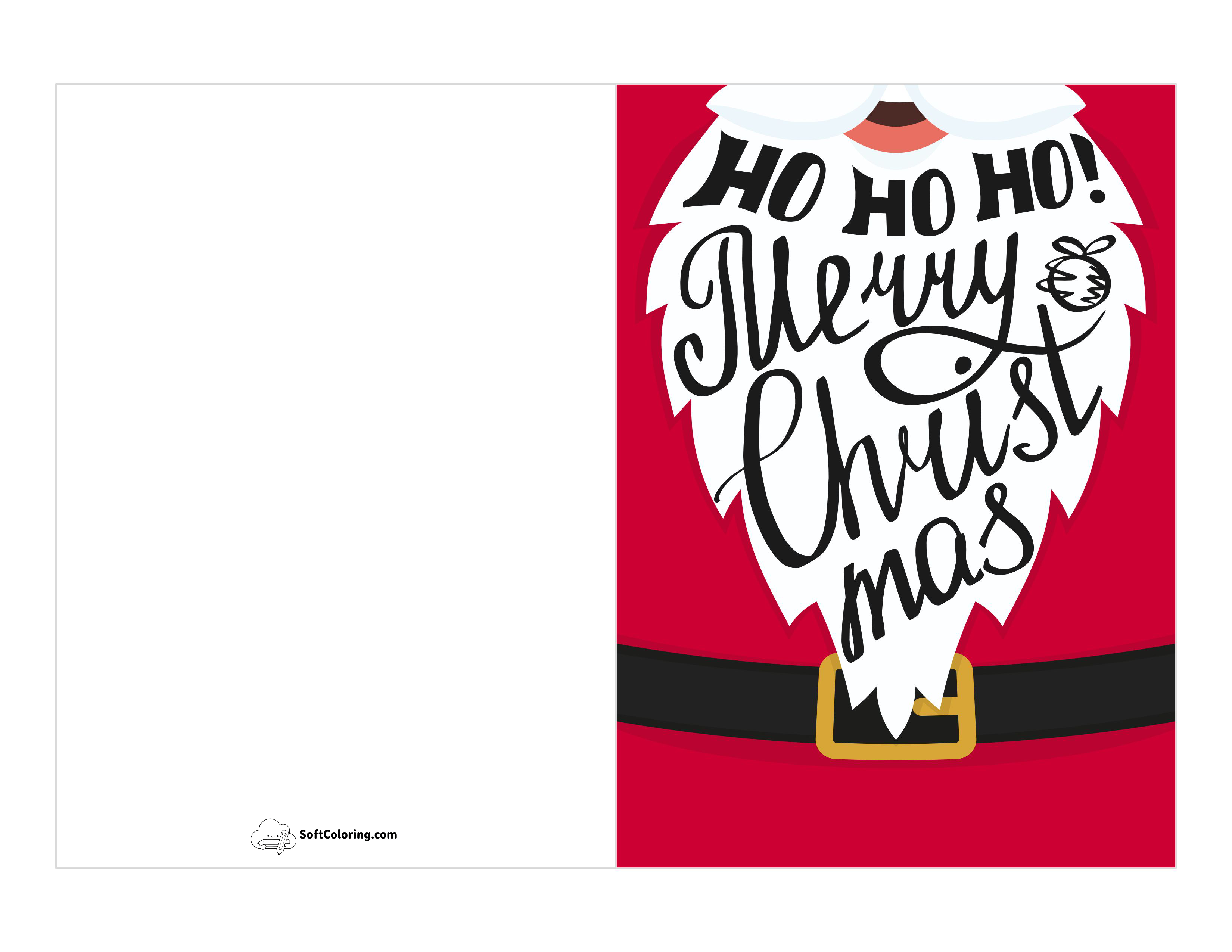 Printable Santa Christmas Card For Kids