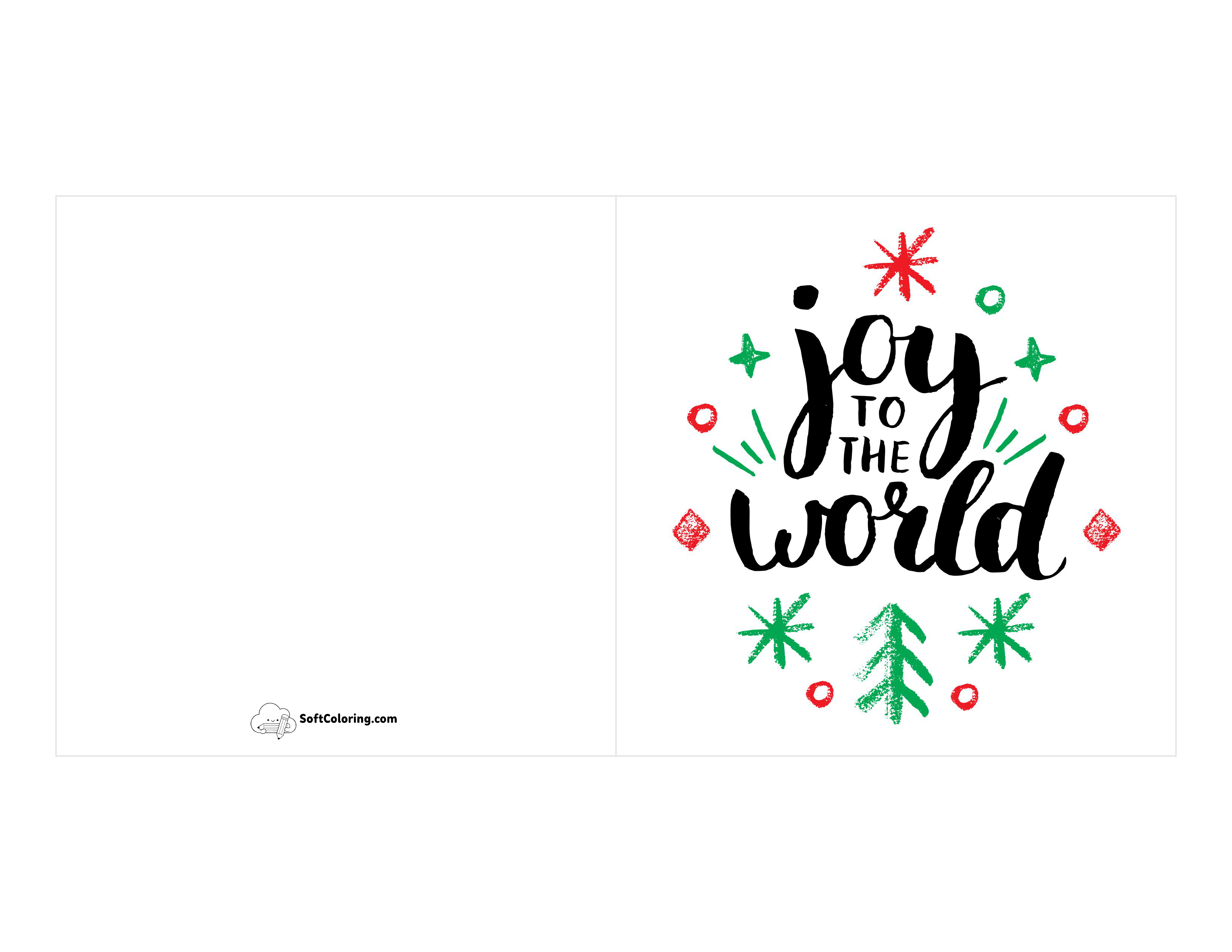 "Joy To The World" Christmas Card To Print