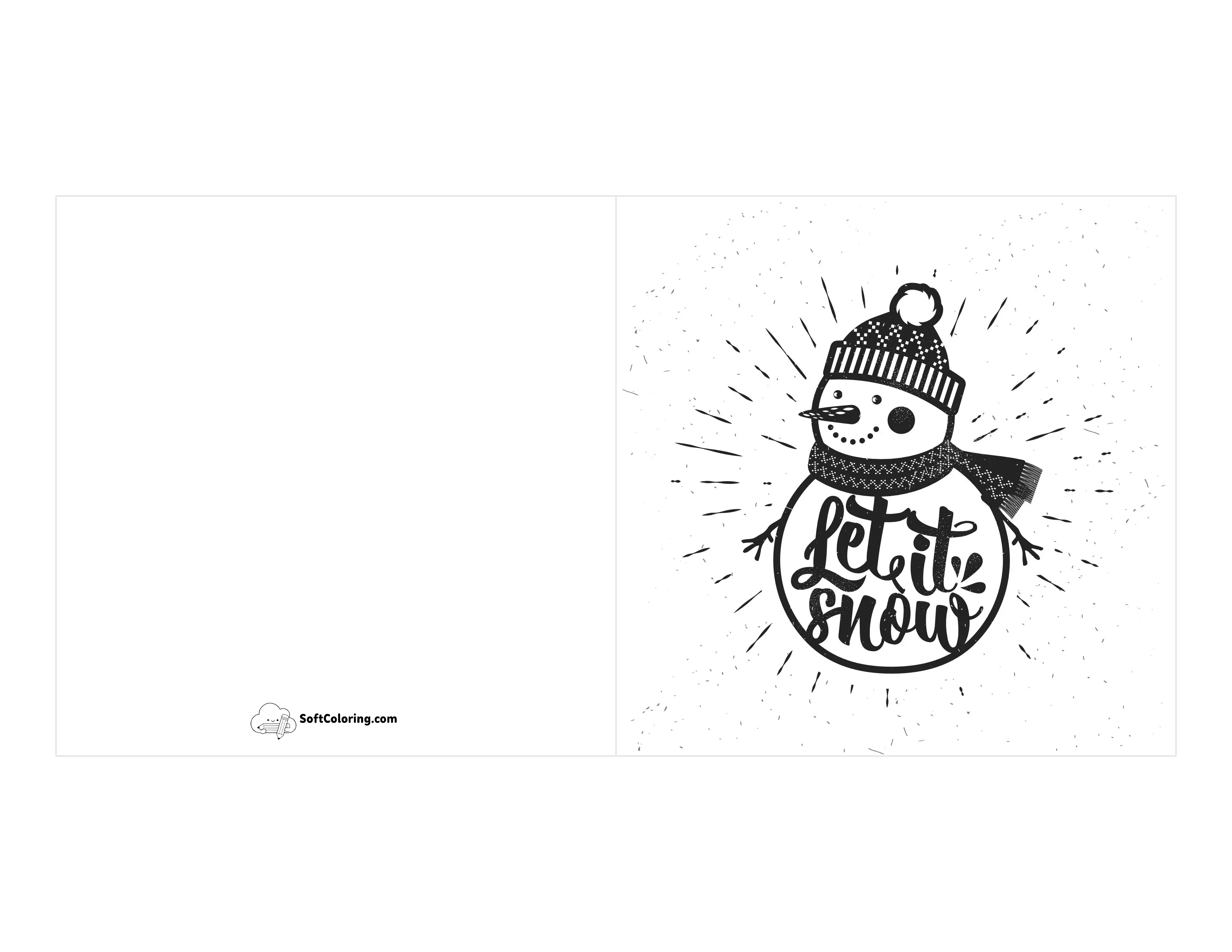 "Let It Snow" Cute Snowman Card For Kids