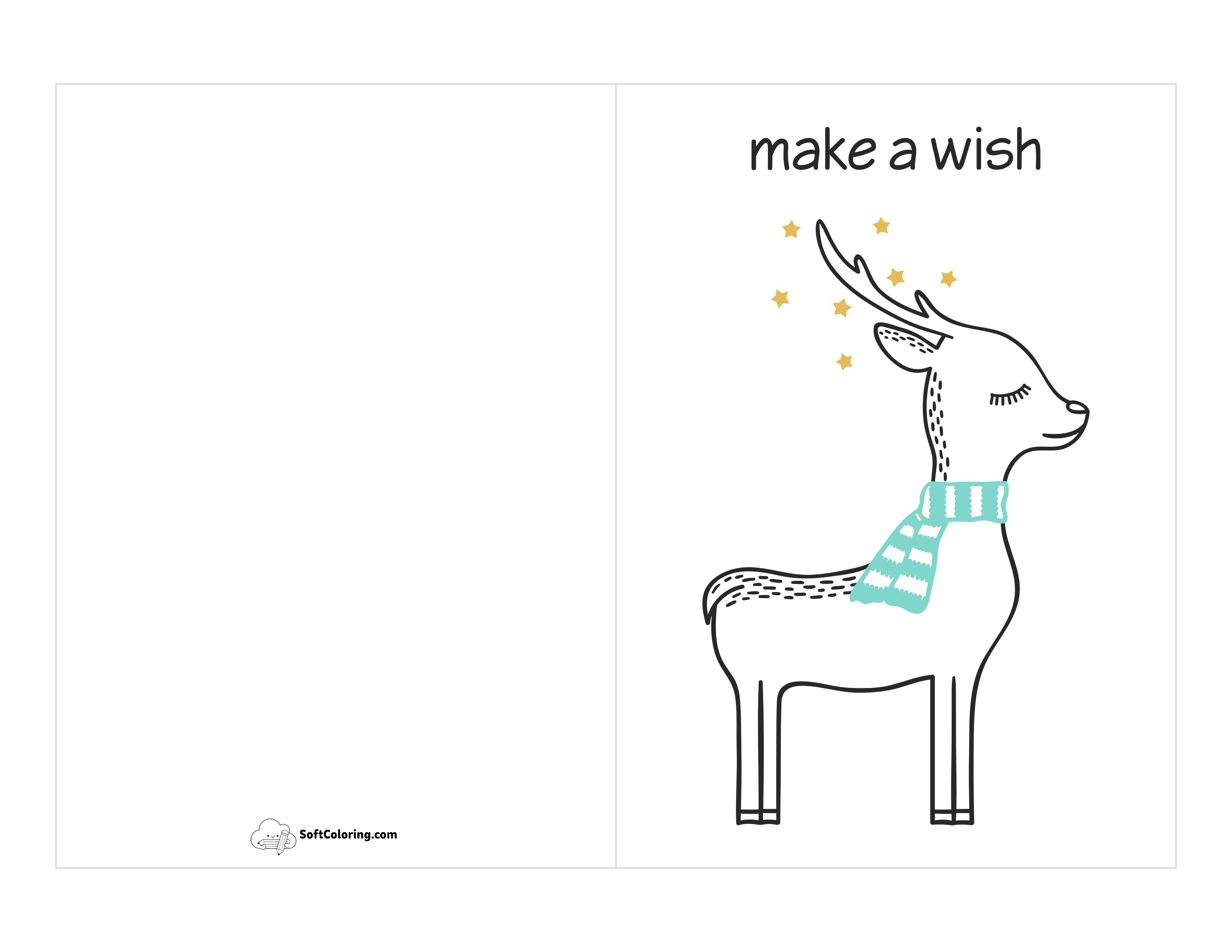 Cute Christmas Wishes Printable Card For Kids