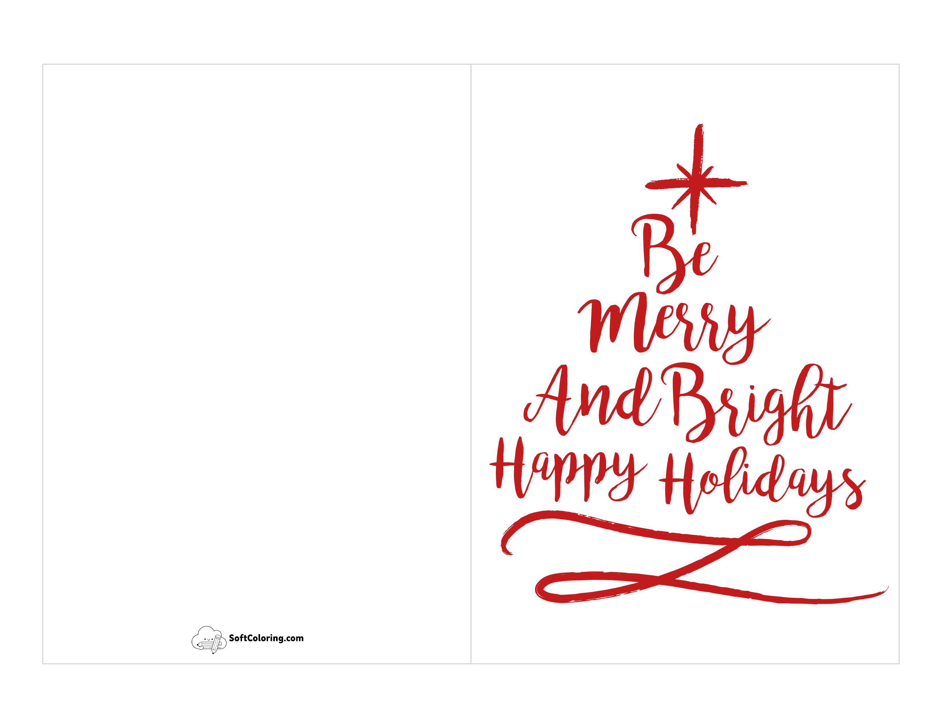 "Be Merry & Bright" Card To Print