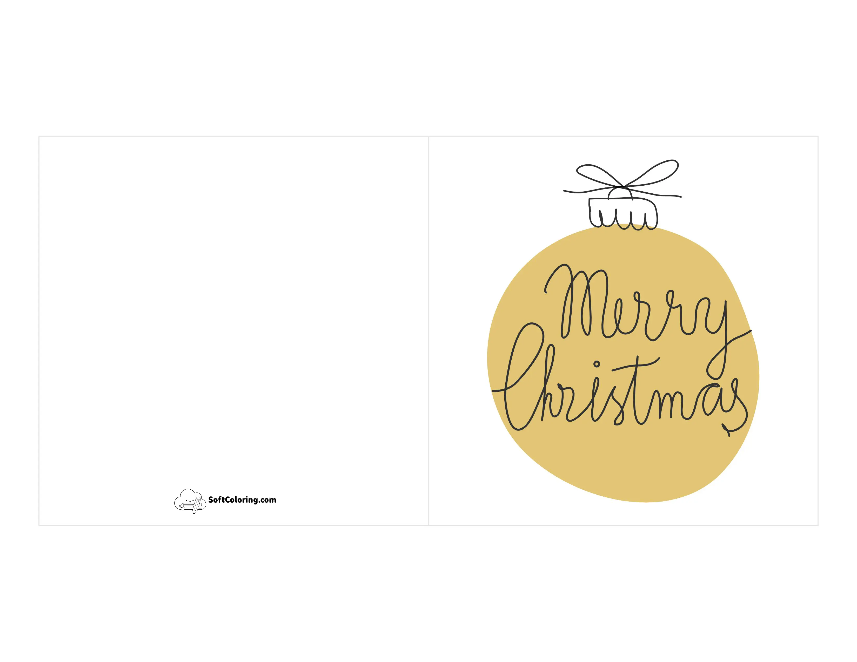 Gold Bauble Simple Christmas Card