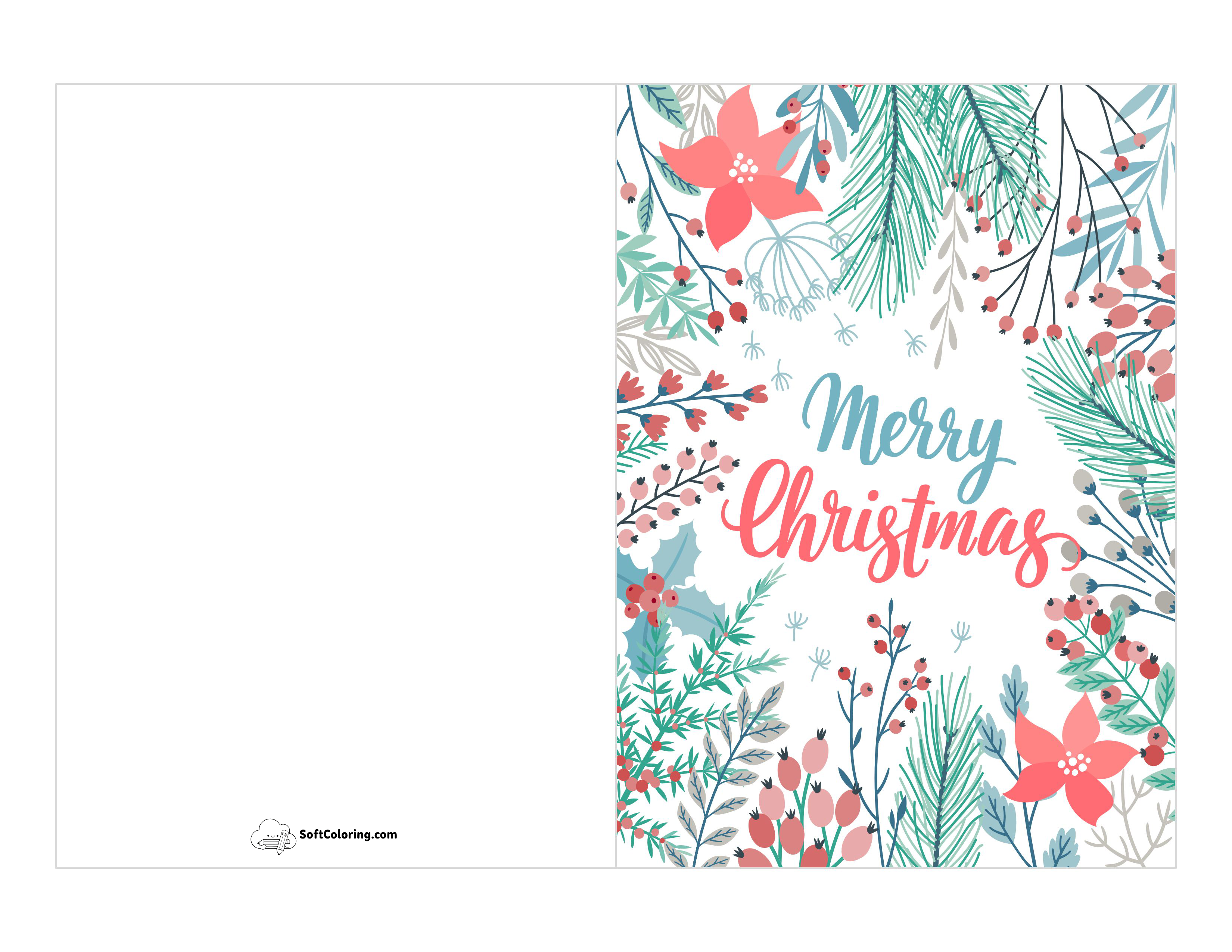 Botanical "Merry Christmas" Card