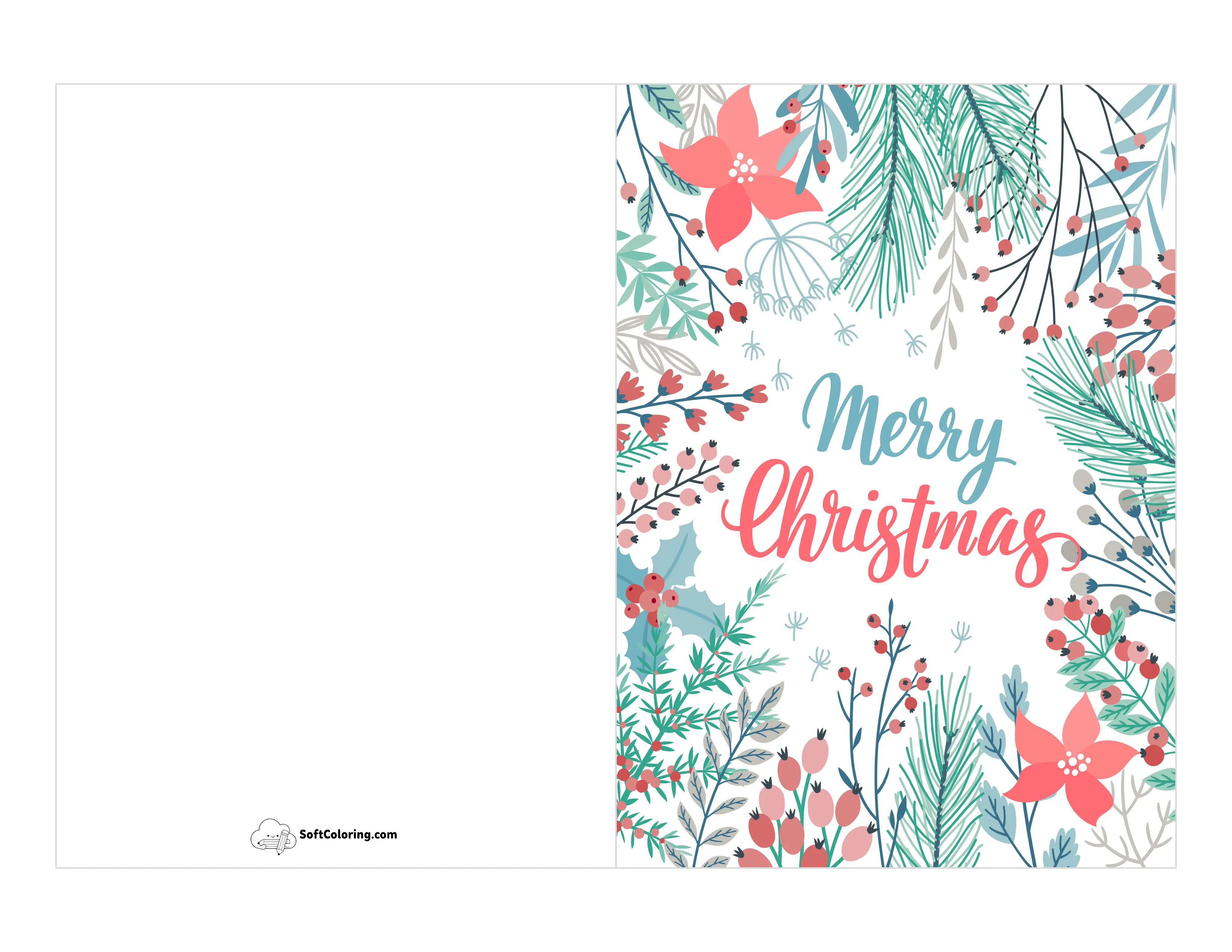 Botanical "Merry Christmas" Card