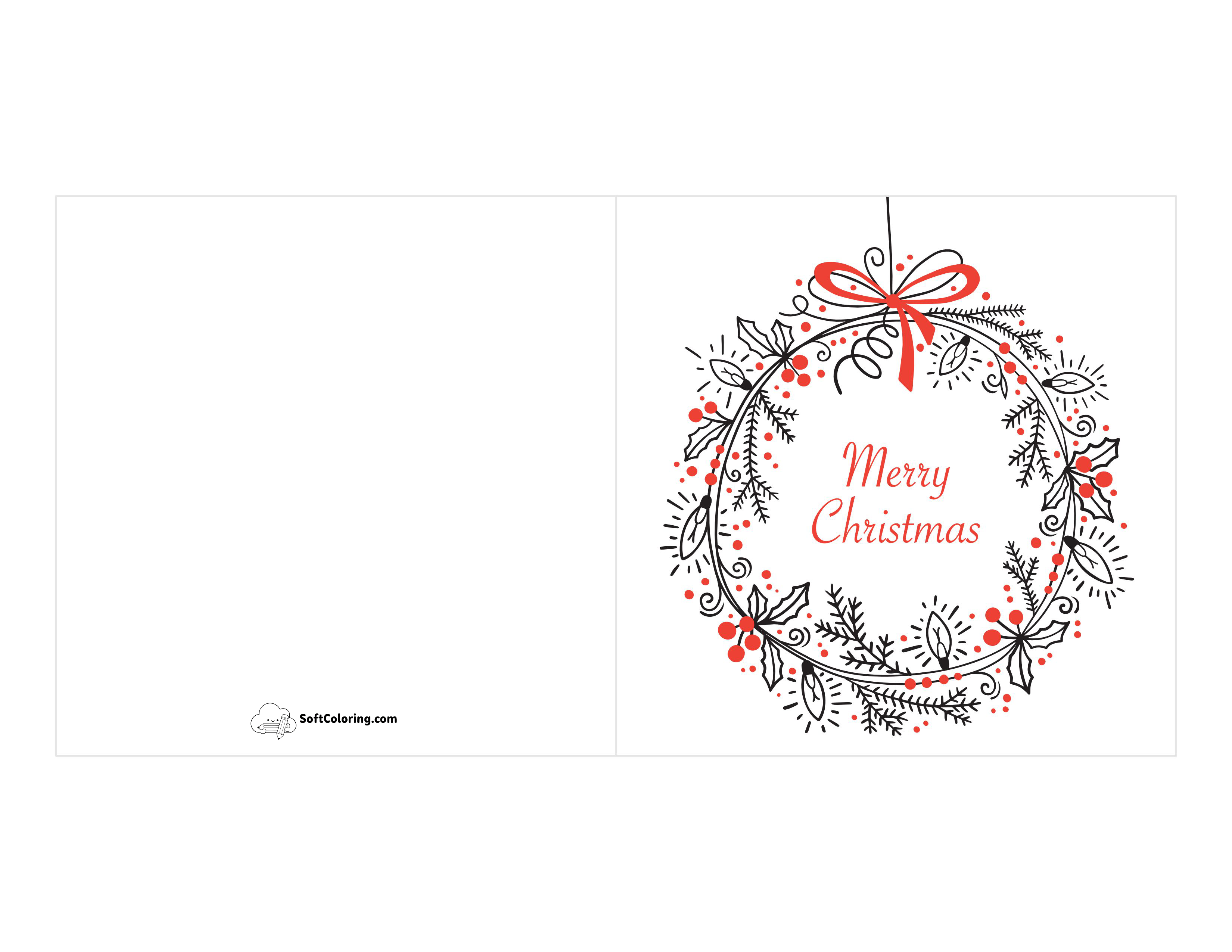 Simple Christmas Wreath Card Template