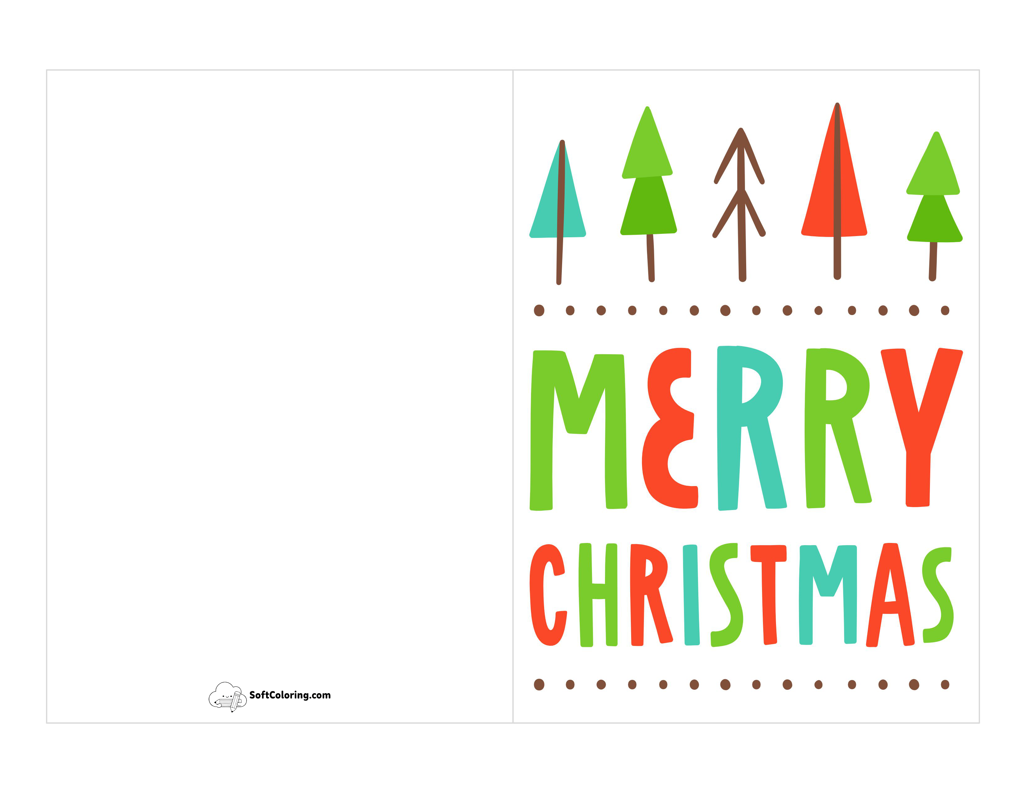 Colorful Christmas Card To Print