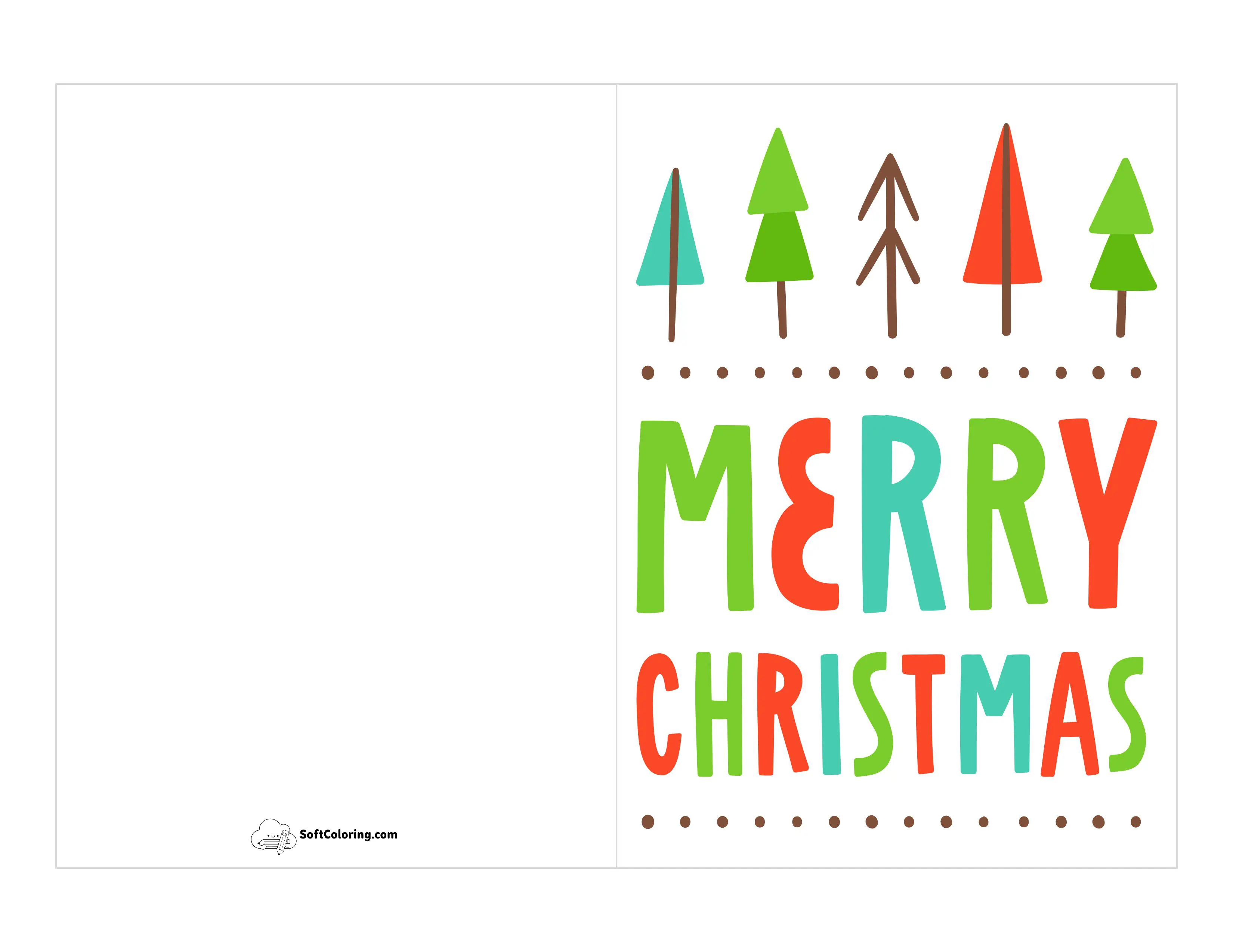 Colorful Christmas Card To Print