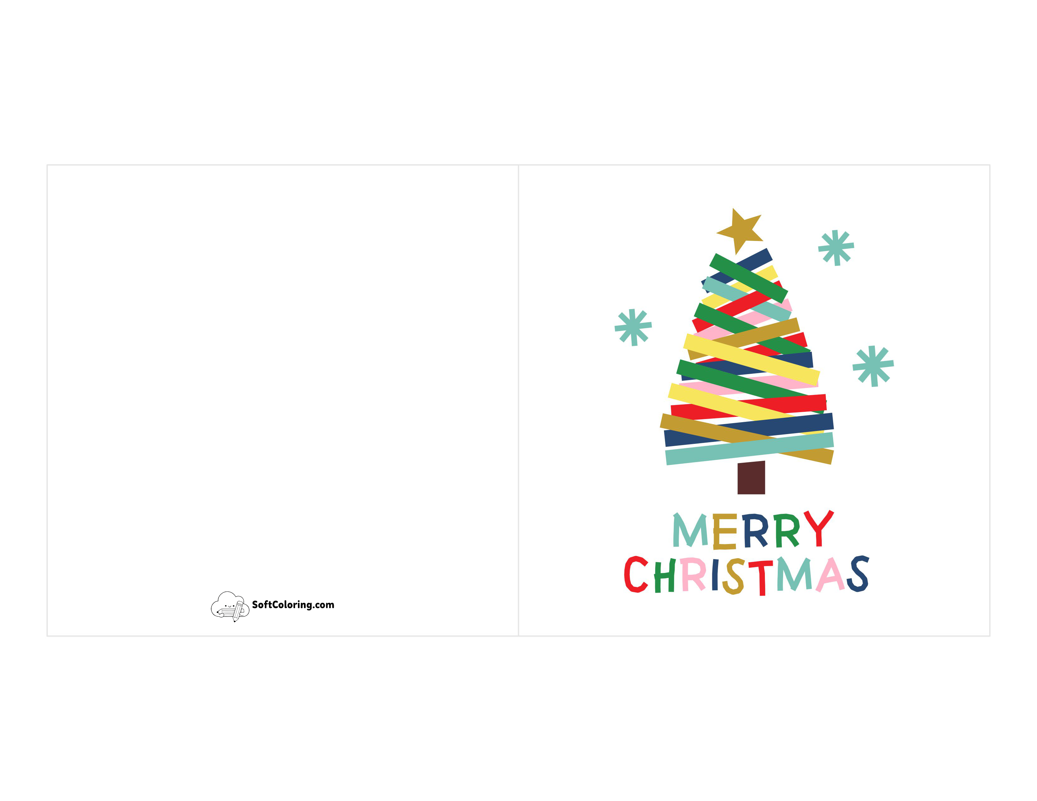 Colorful Christmas Tree Card Template