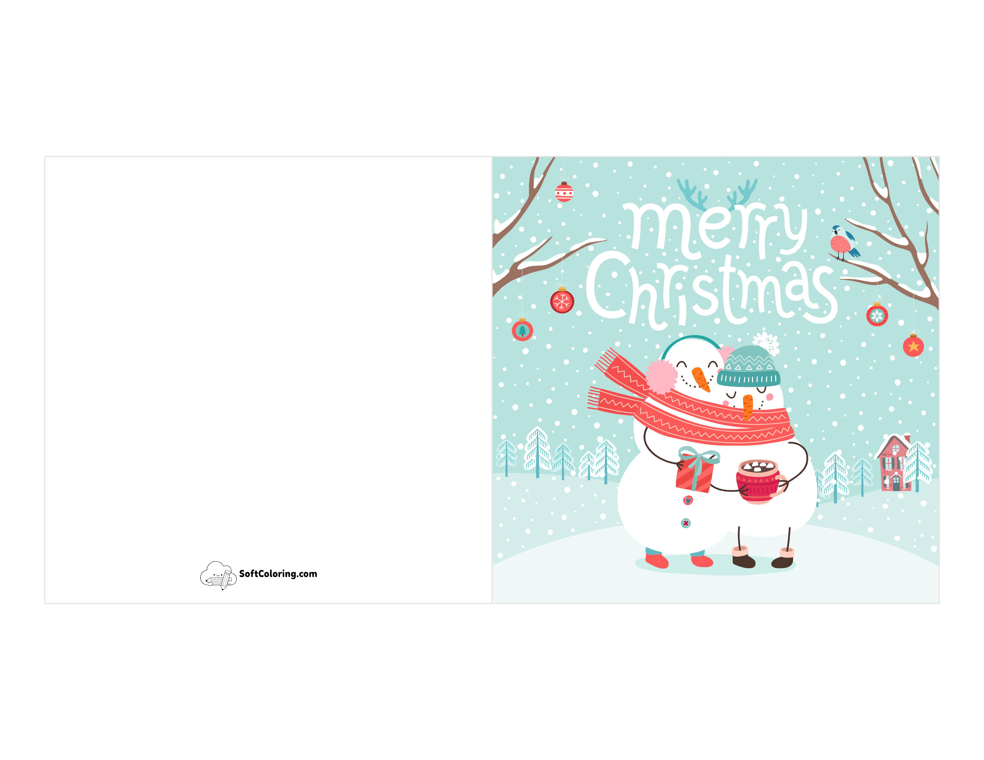 Cute Winter Snowmen Cuddles Printable Card