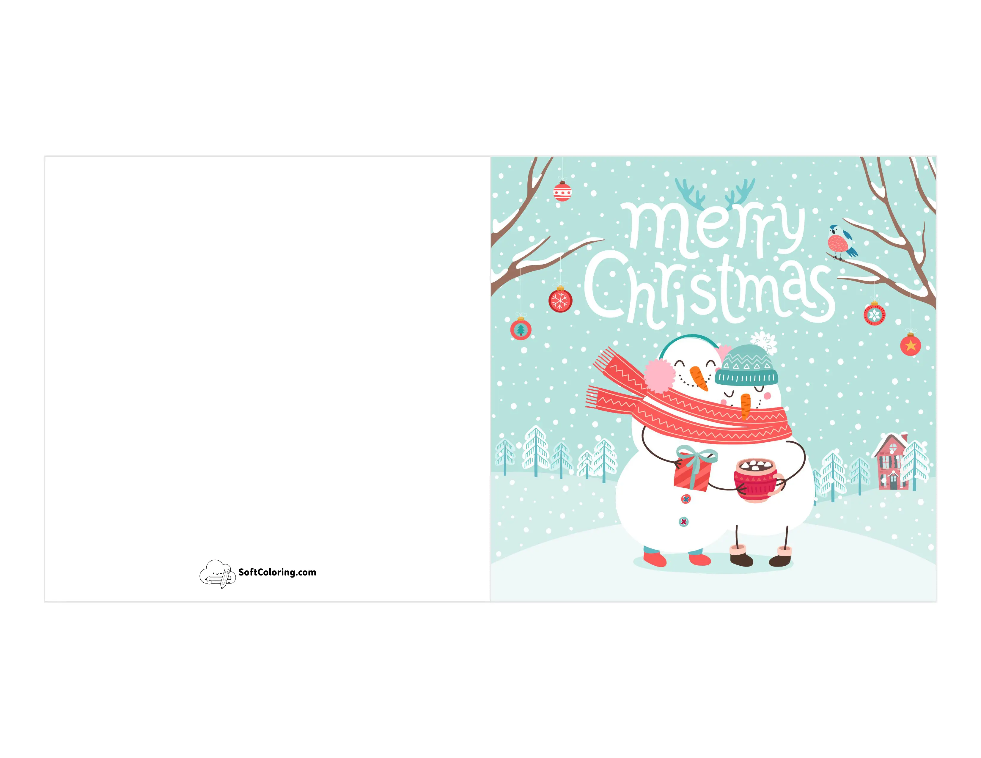 Cute Winter Snowmen Cuddles Printable Card