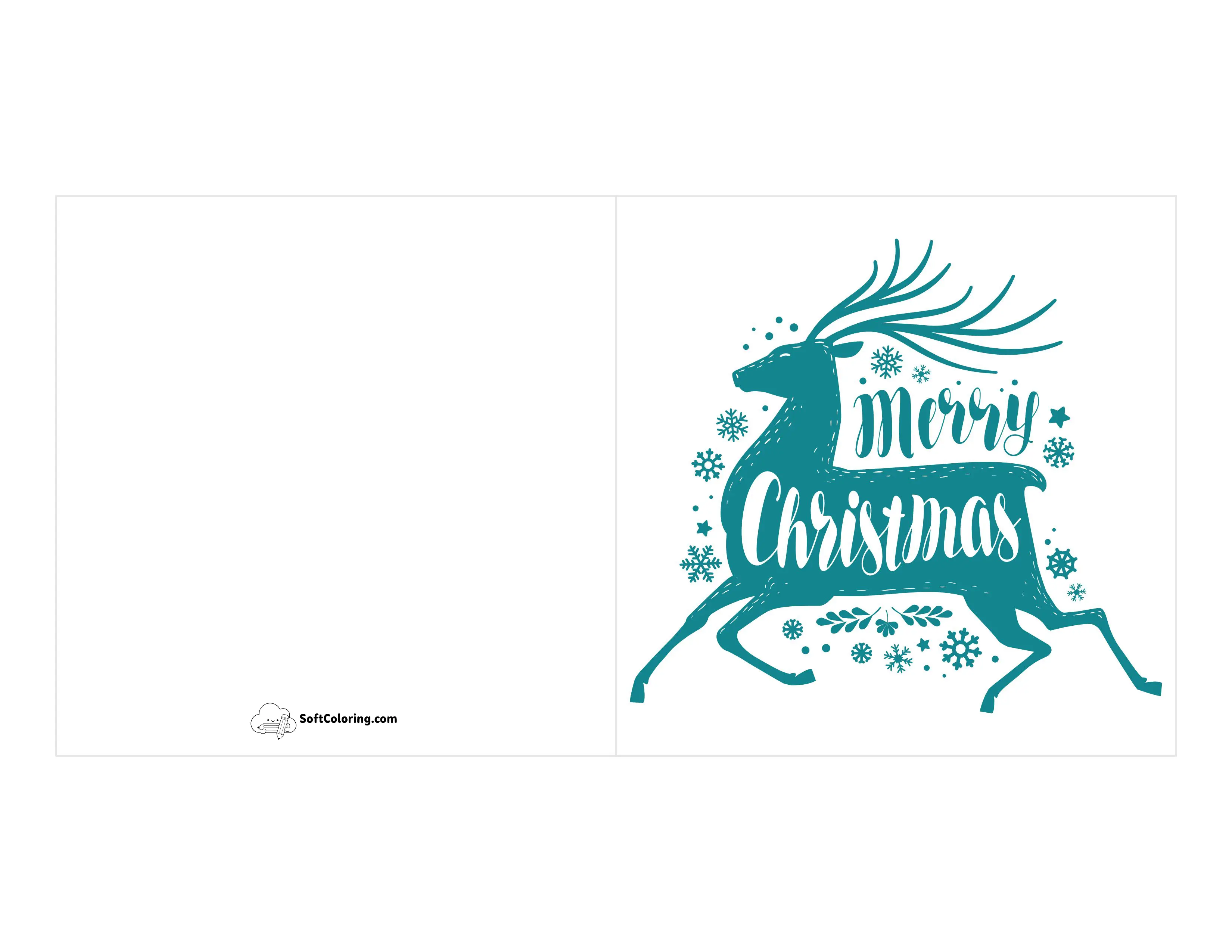 Winter Stag Printable Christmas Card