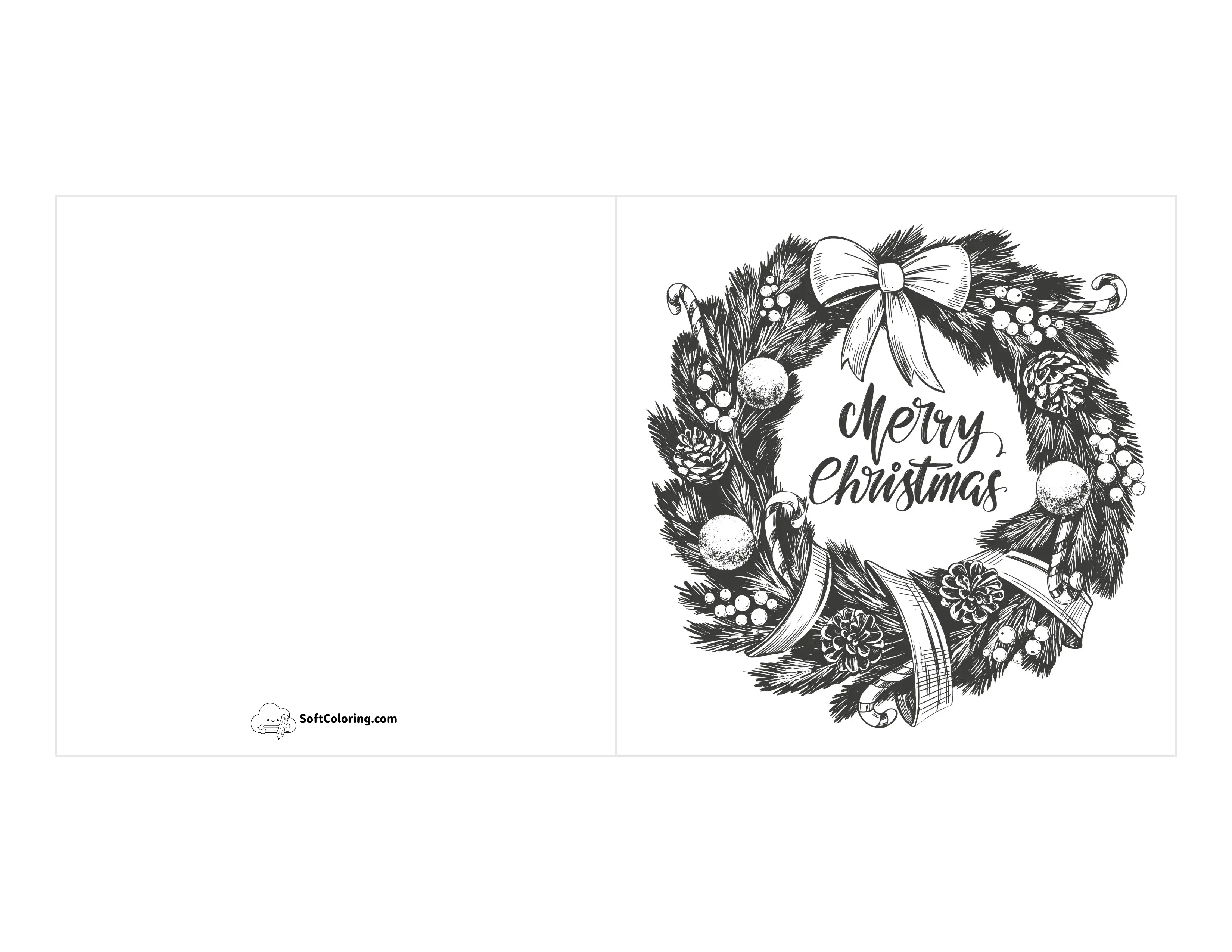 Festive Wreath Free Christmas Card