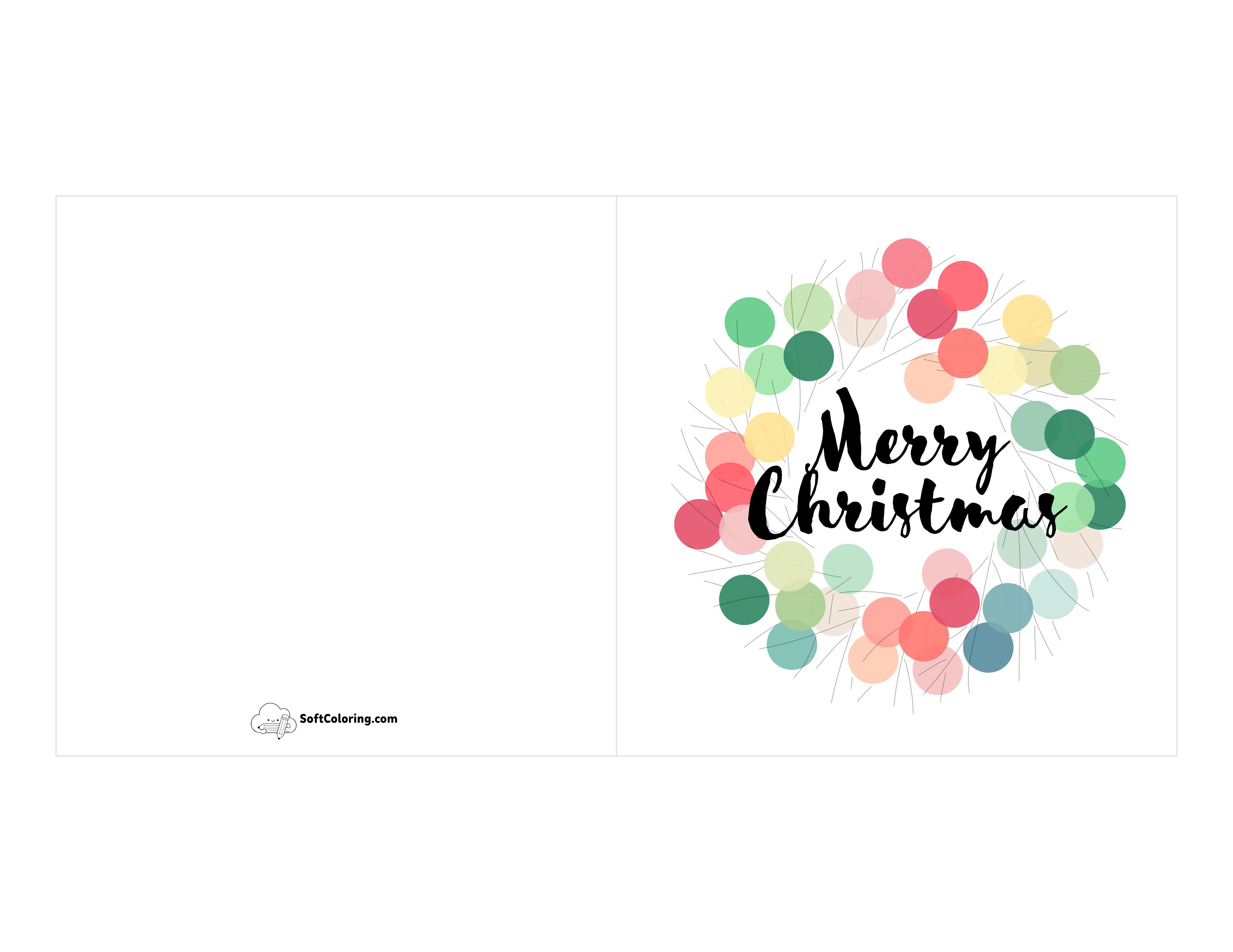 Bright Christmas Baubles Wreath Card