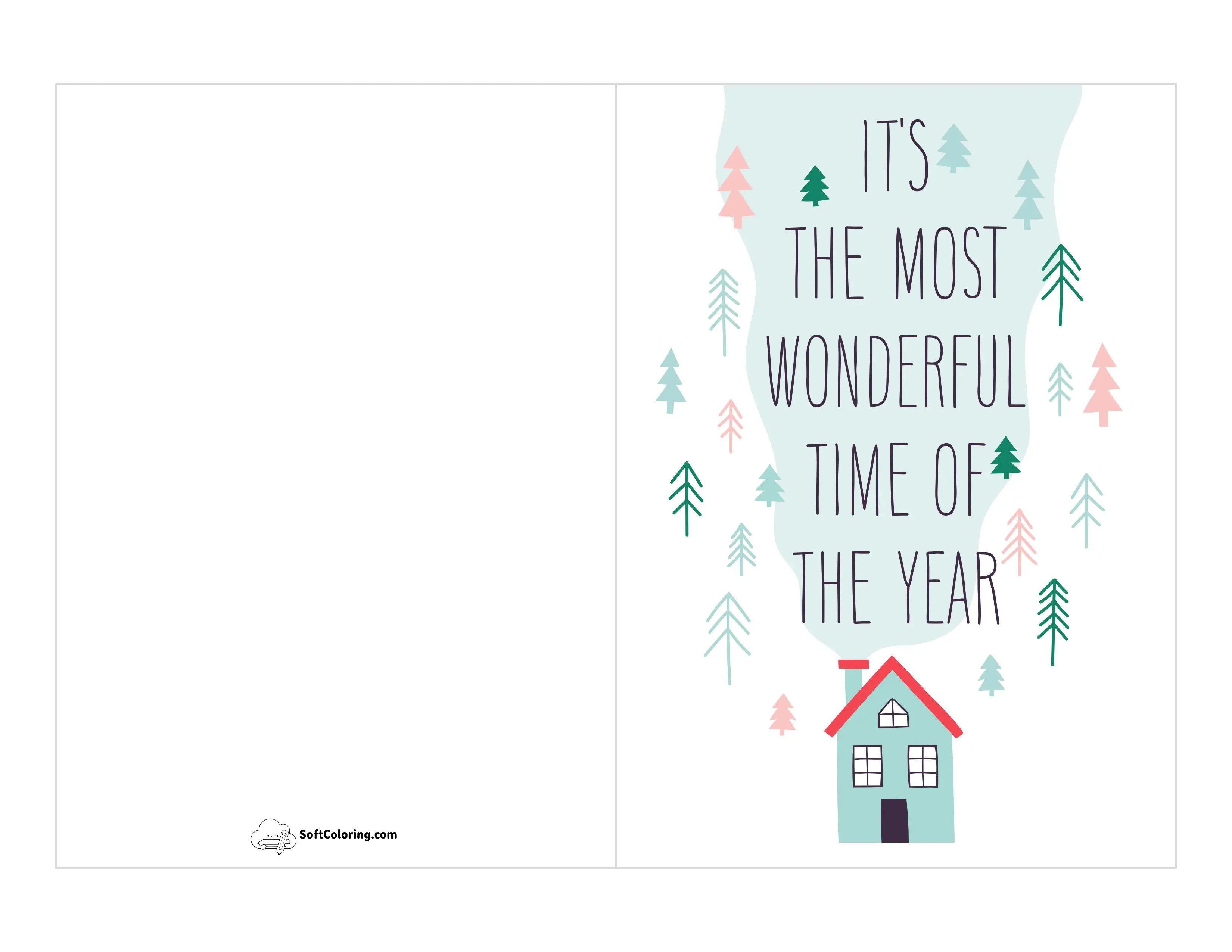 Scandi-Style Free Christmas Card To Print