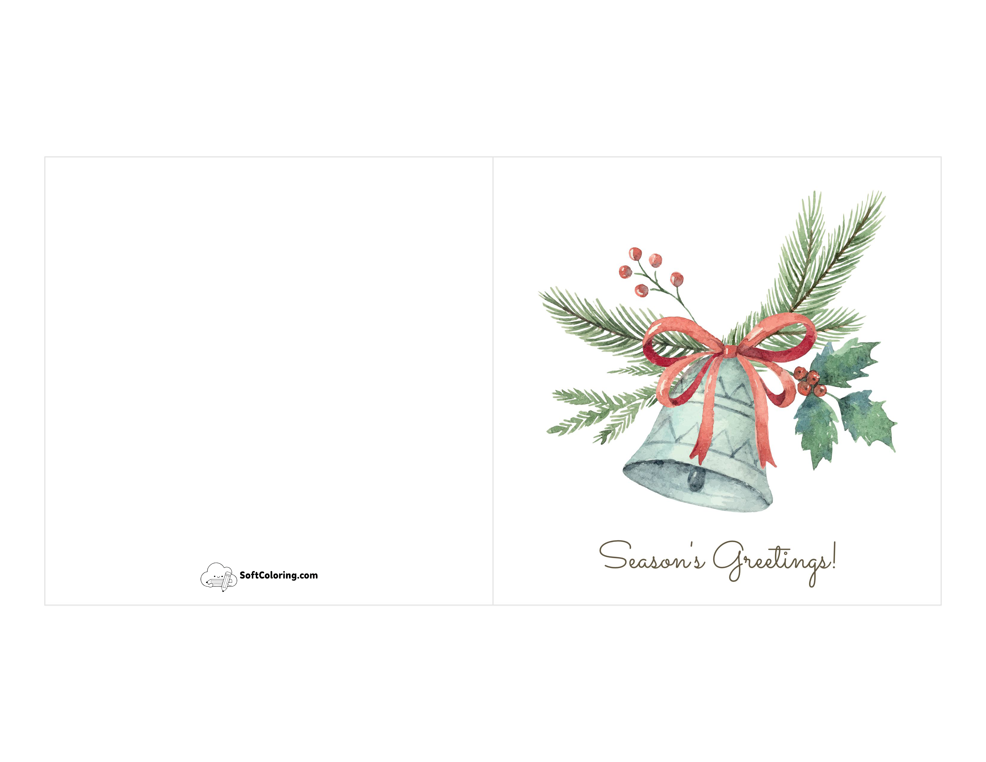 "Season's Greetings" Printable Xmas Card