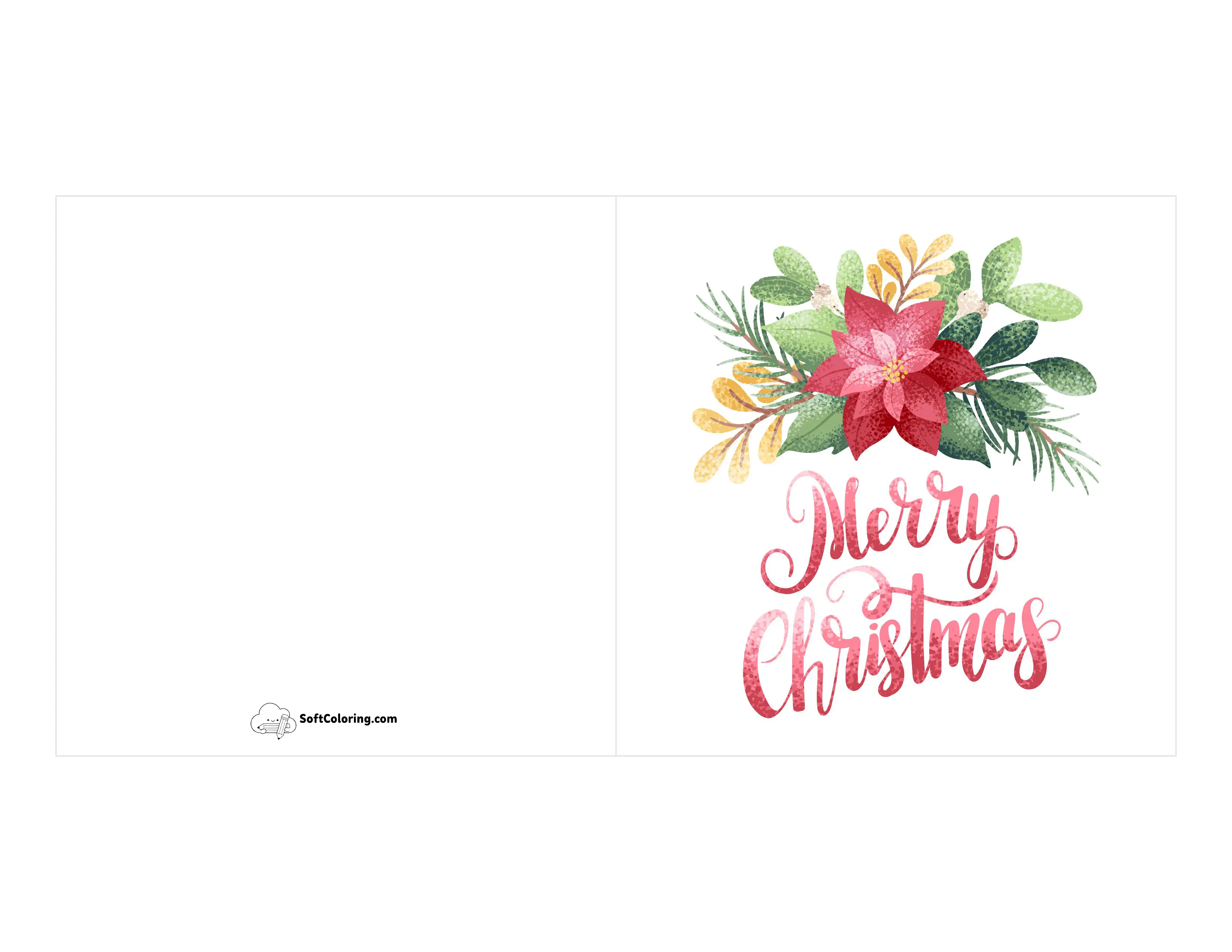 Christmas Poinsettia Printable Card