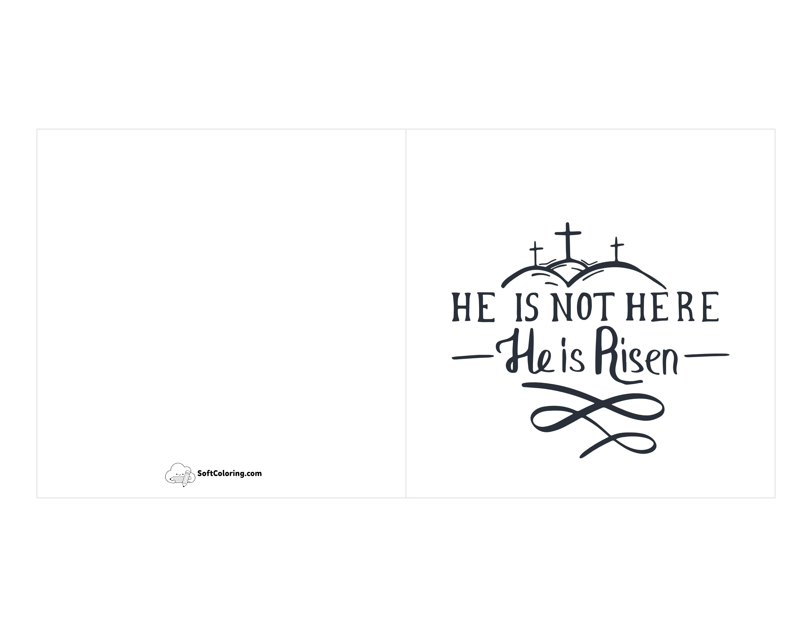 "He Is Not Here, He Is Risen" Printable Card