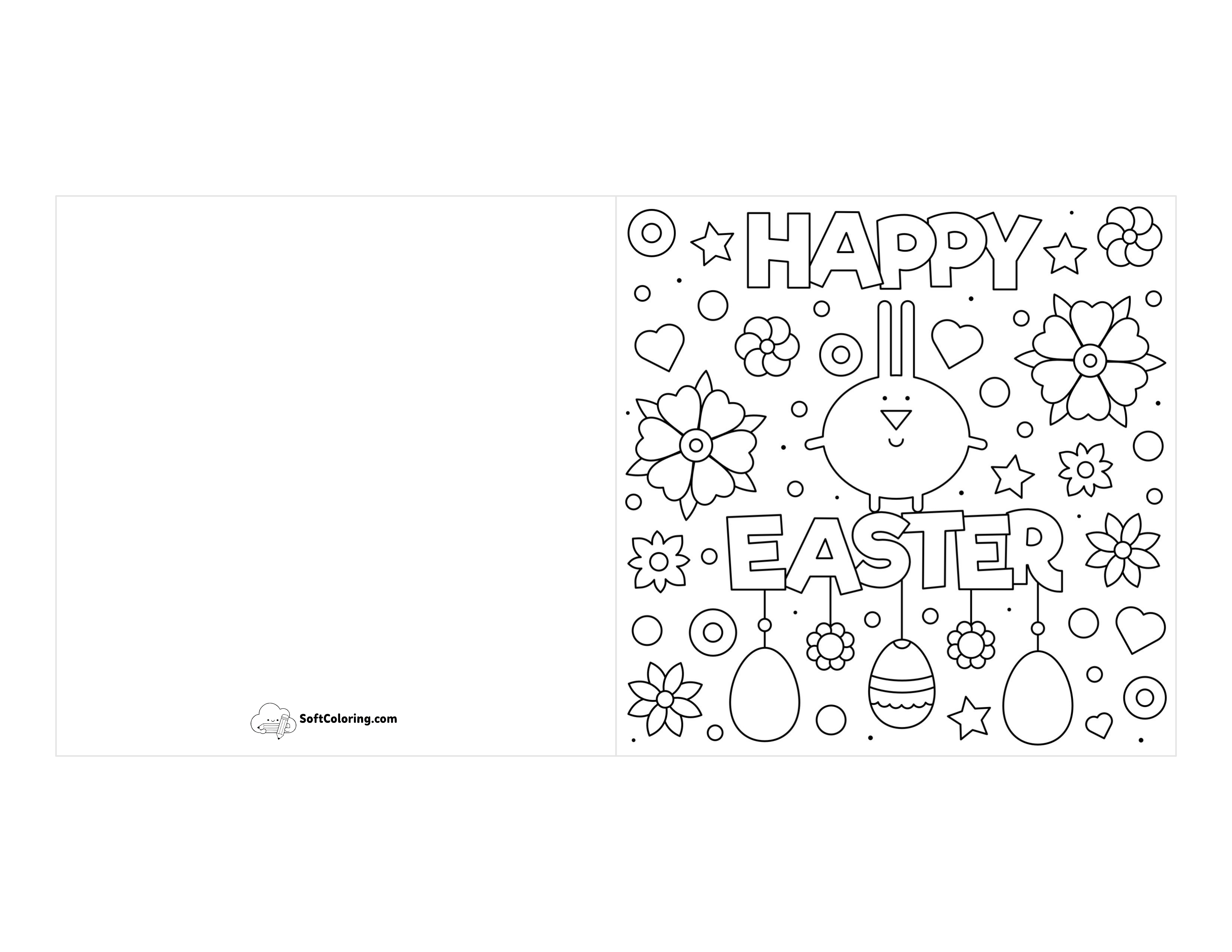 "Happy Easter" Card Template For Kids