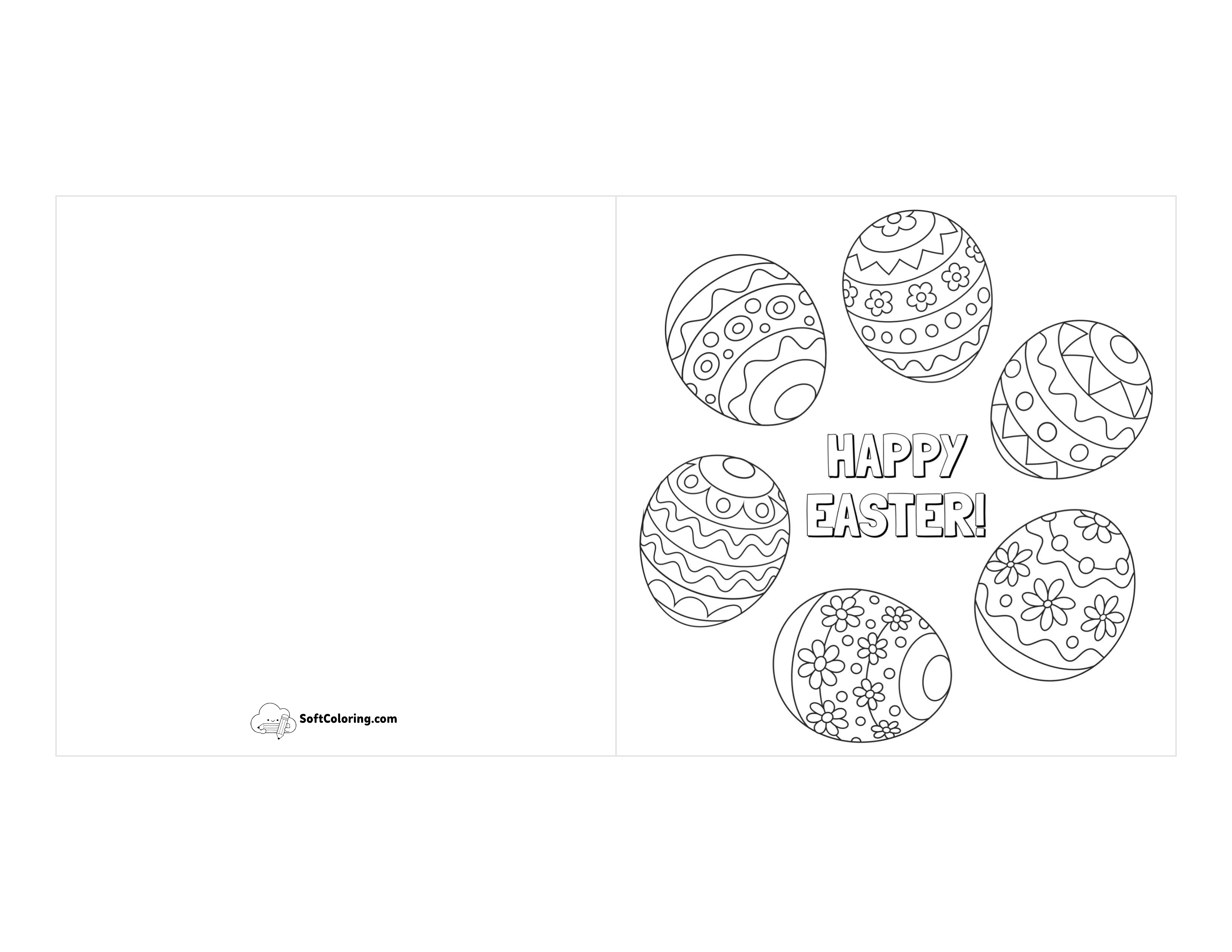 Free Easter Egg Card To Color