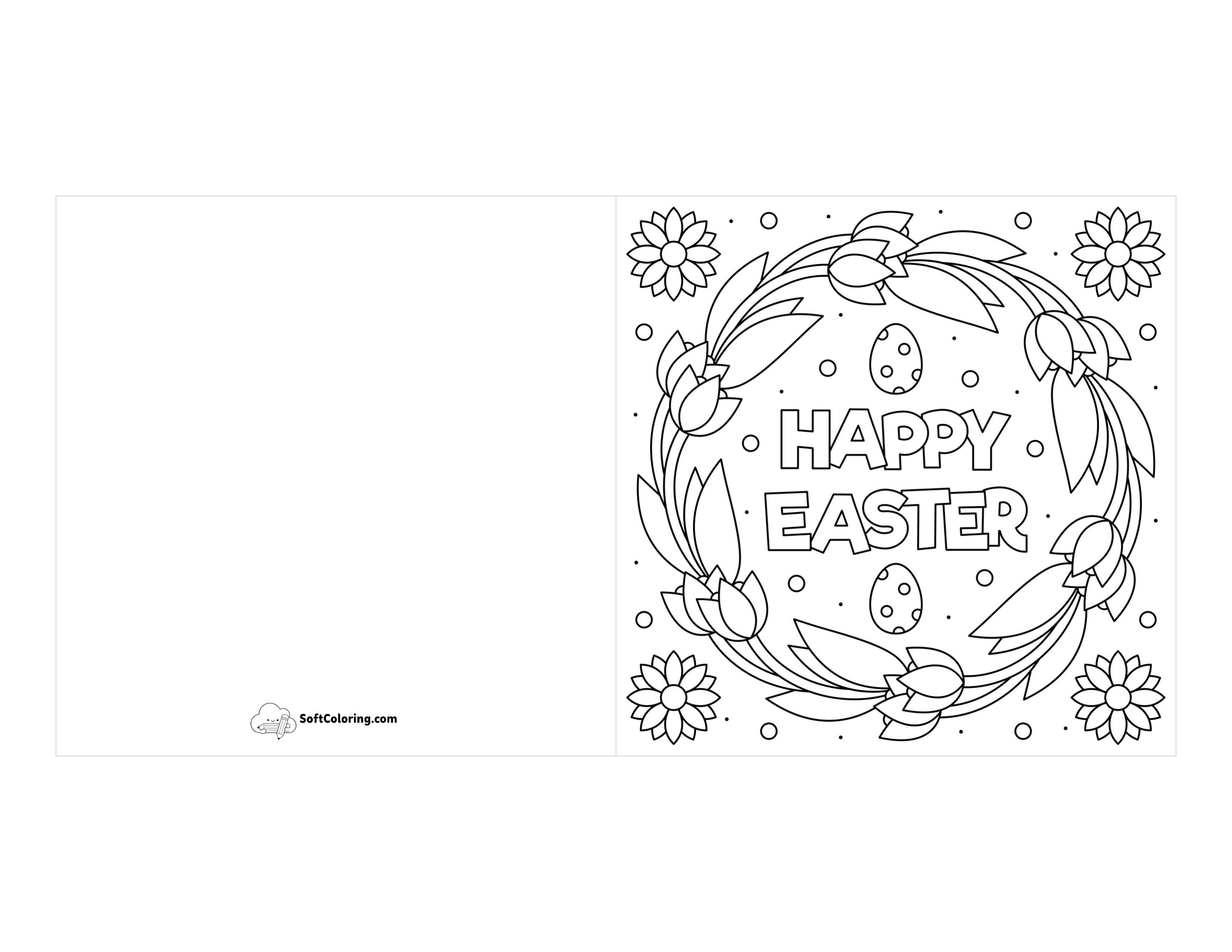 "Happy Easter" Card To Color