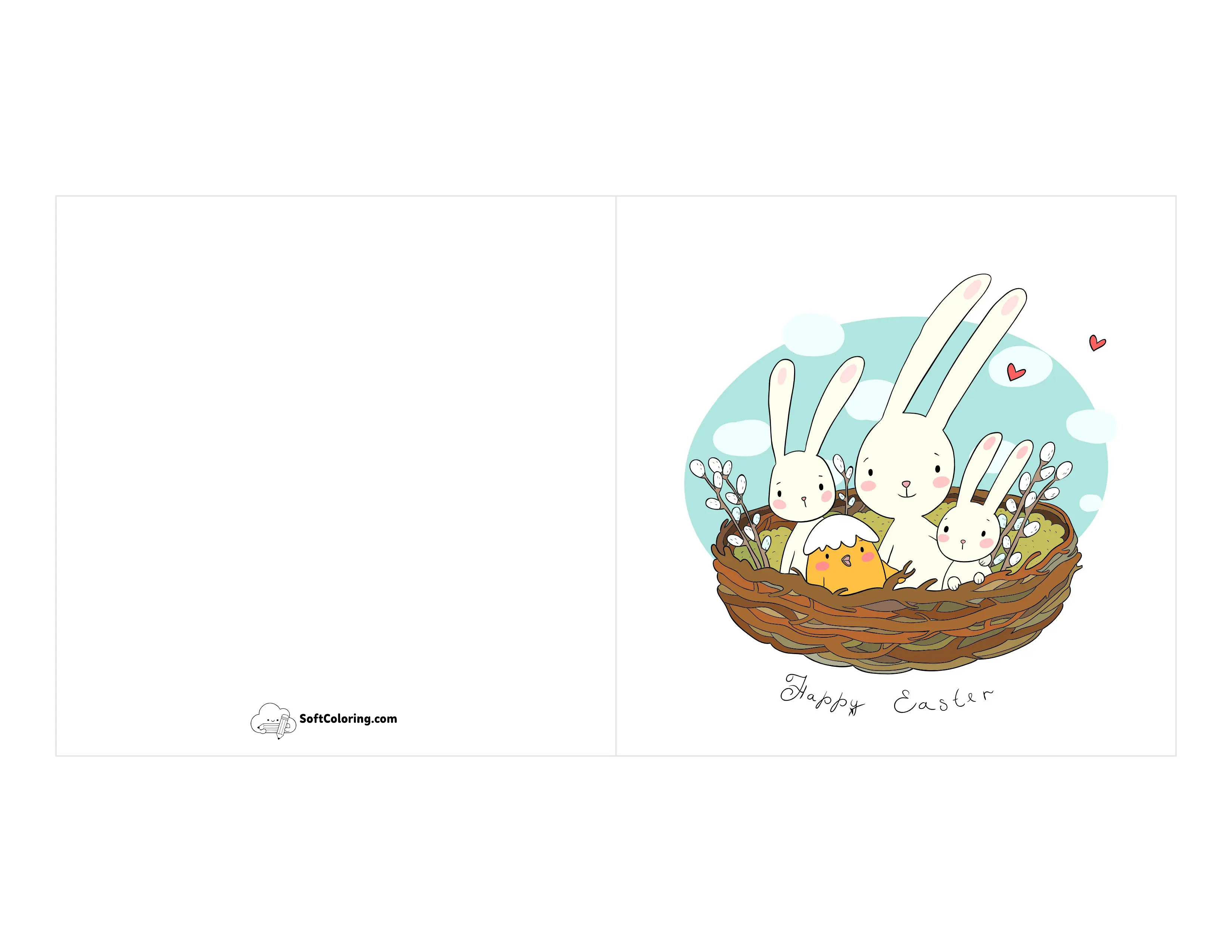 Kawaii-Style Printable Easter Card