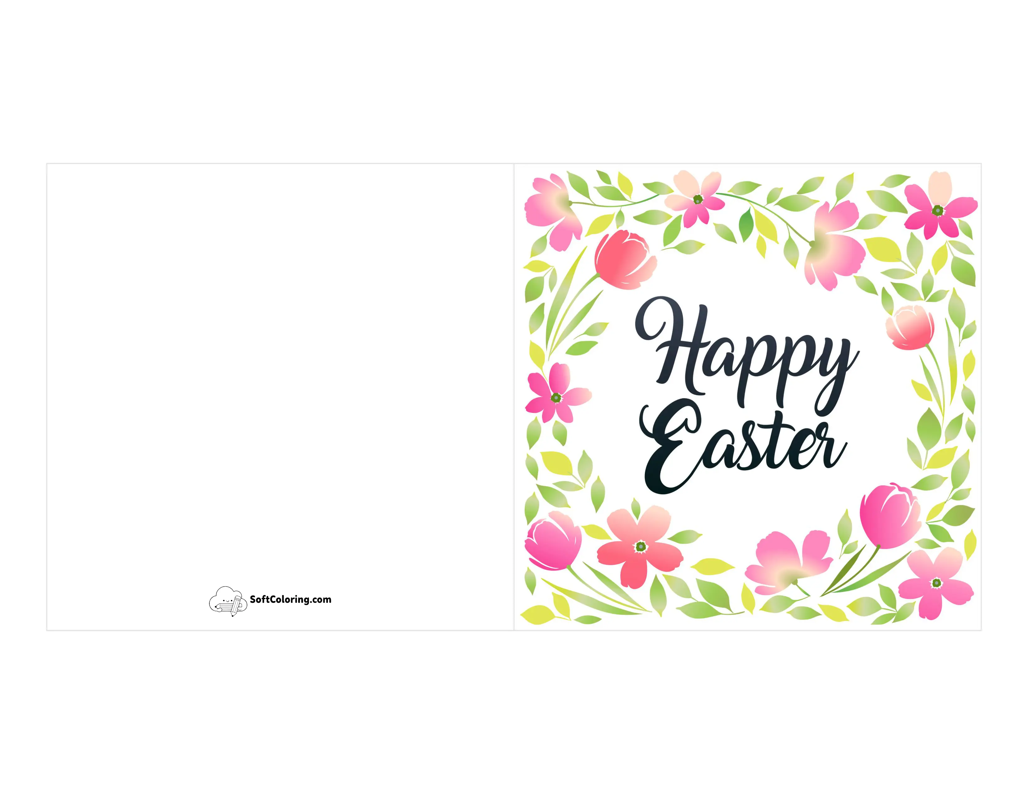 Spring Flowers Happy Easter Card